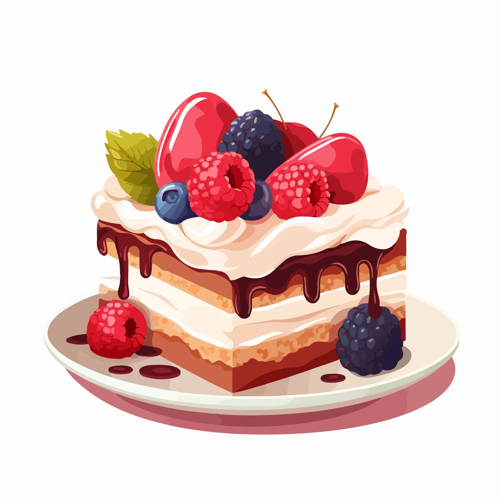 Decadent Chocolate Cream Cake Slice — free download from Dotvec