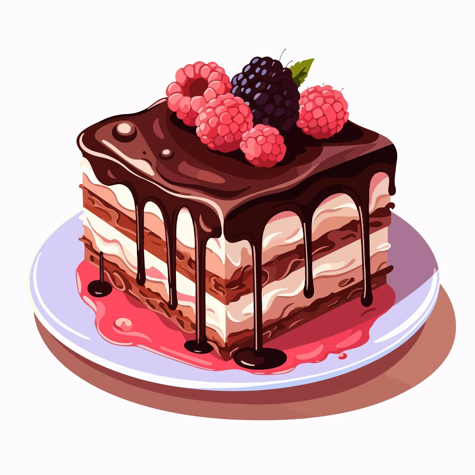 Decadent Chocolate Cake Slice with Cream — free download from Dotvec