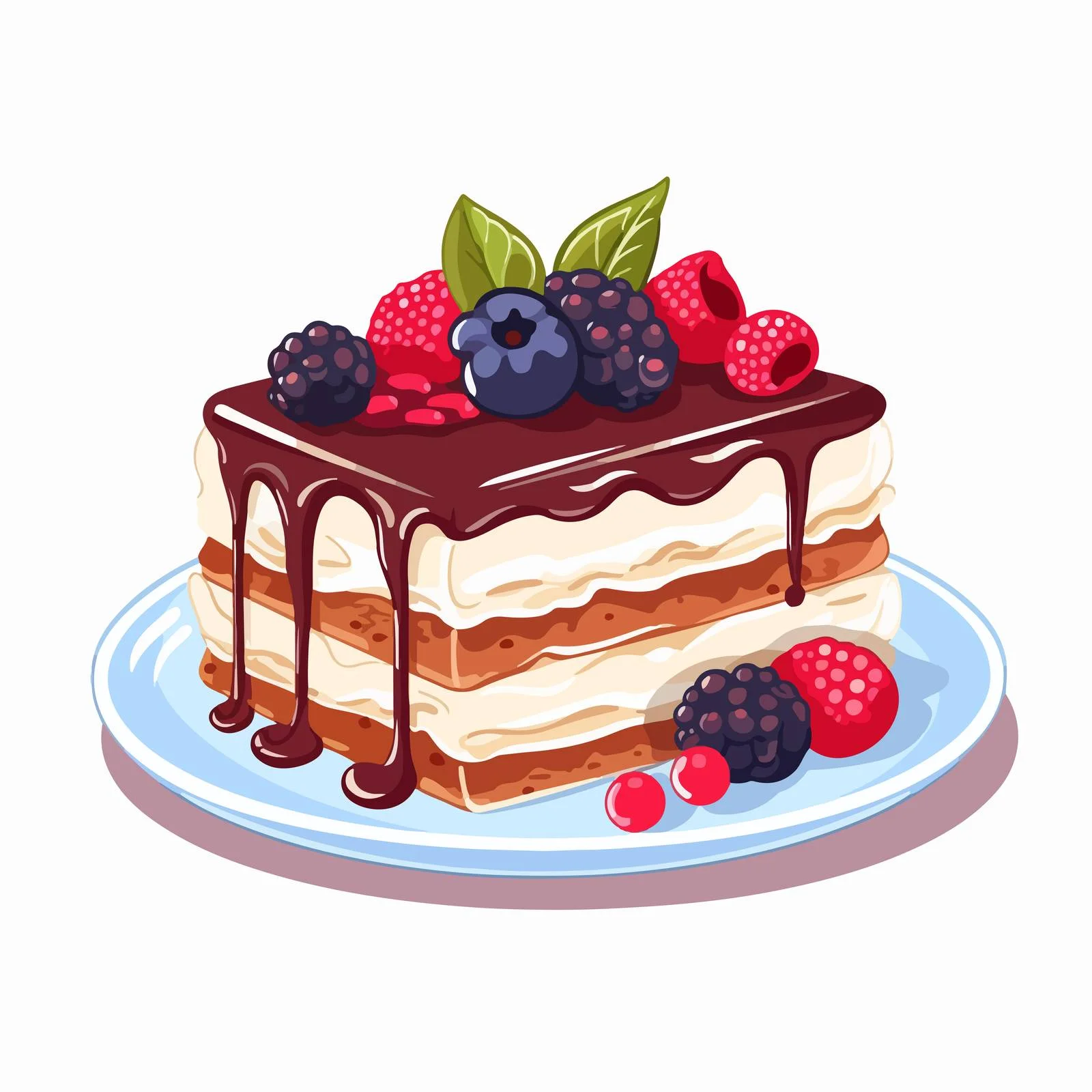 Decadent Chocolate Cream Cake Slice — free download from Dotvec