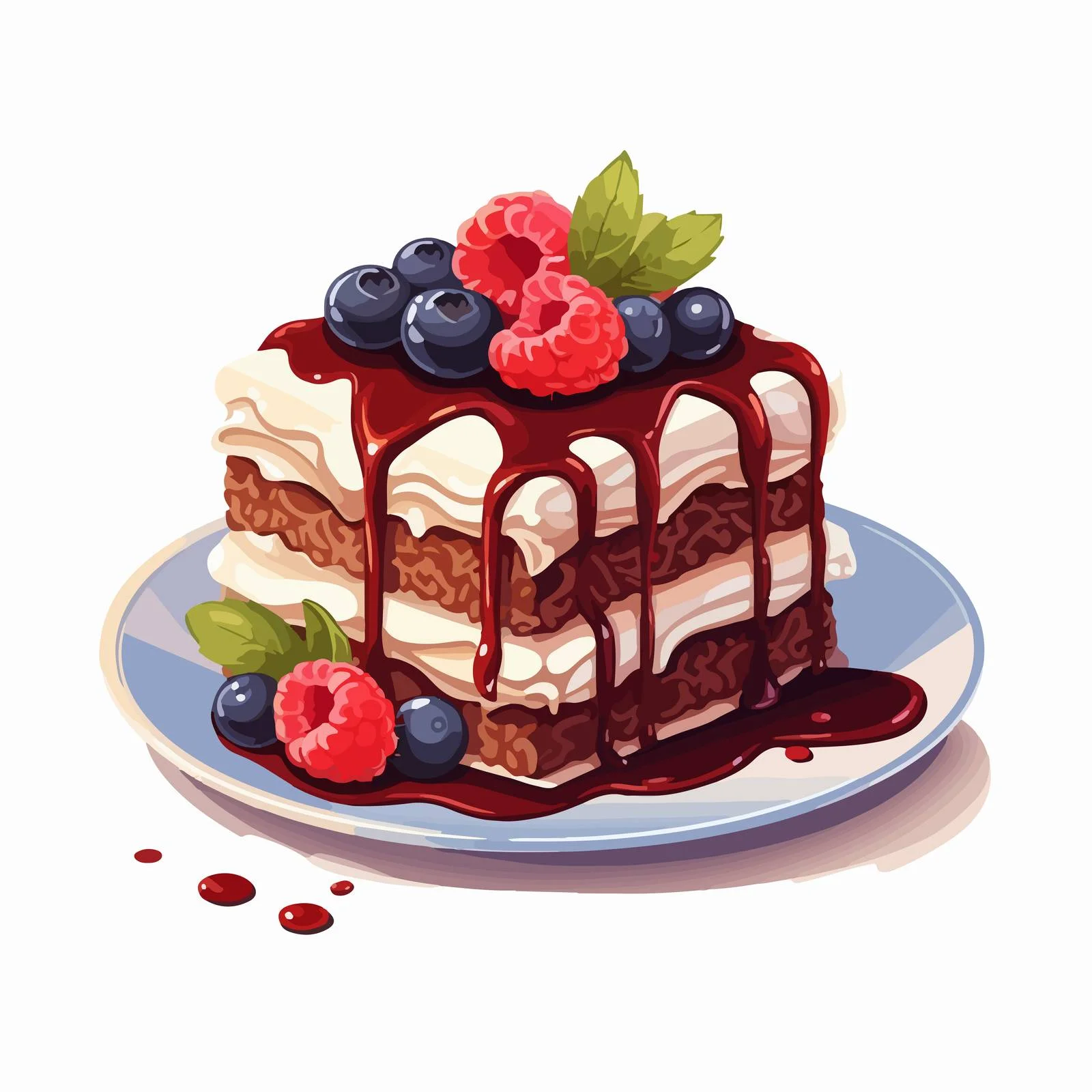 Decadent Chocolate Cake Slice with Whipped Cream — free download from Dotvec