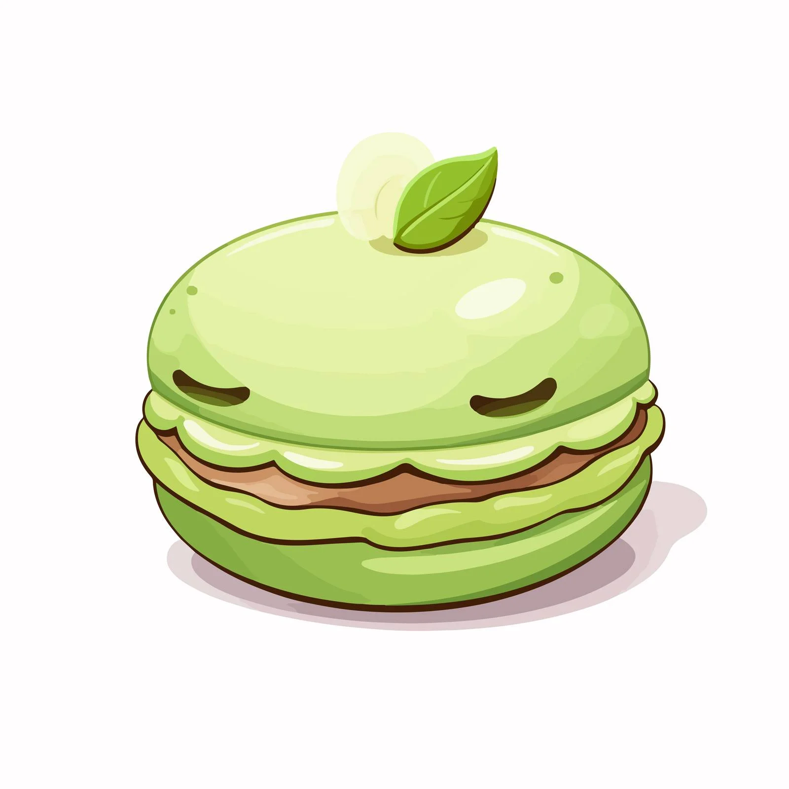 Adorable macaroon with humorous sleeping expression — free download from Dotvec