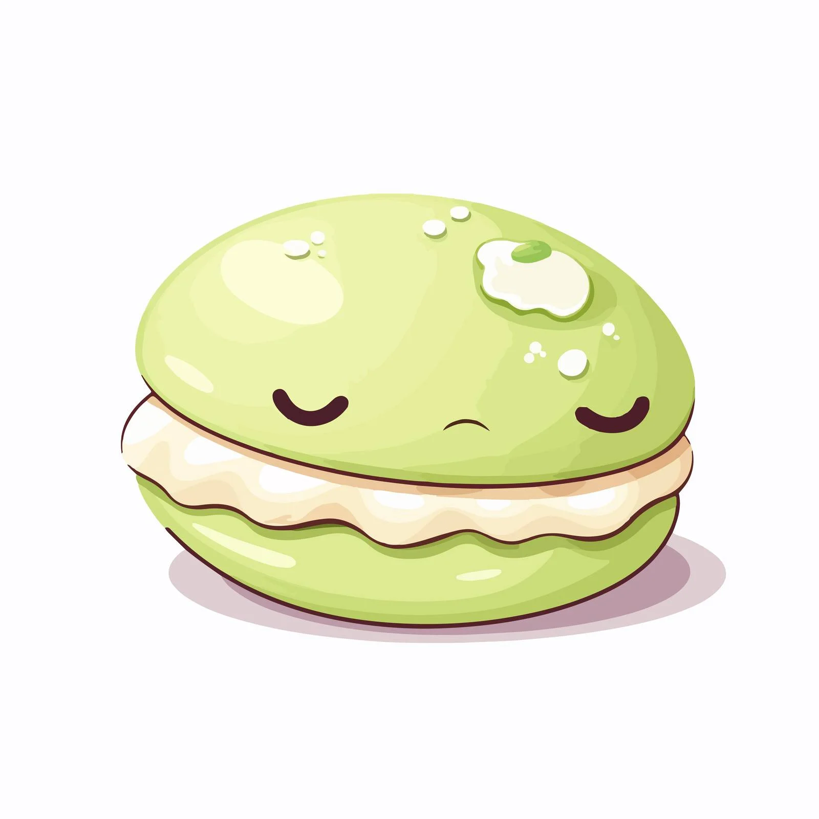 Adorable sleeping macaroon with funny expression — free download from Dotvec