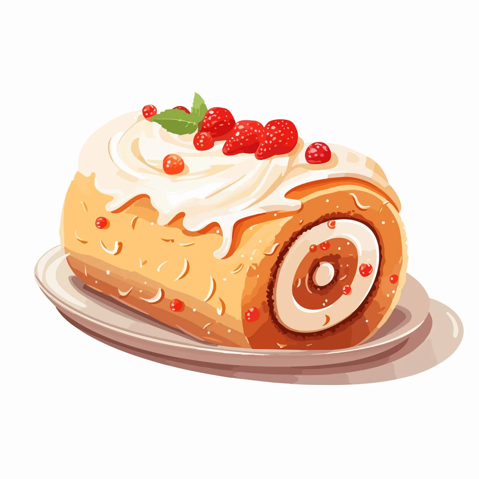 Exquisite Vanilla Swirl Swiss Roll Dessert — free download from Dotvec