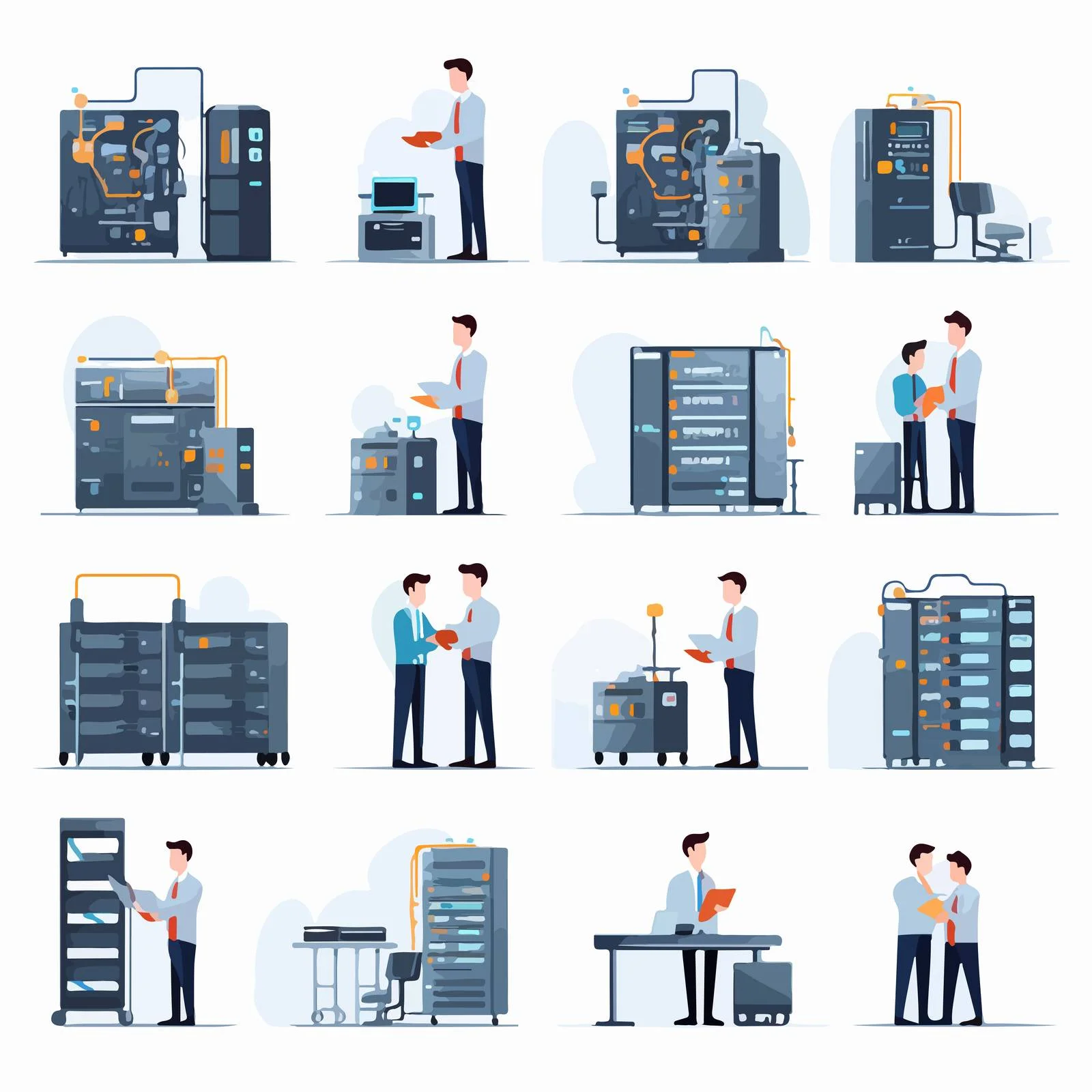 Professional System Administrator Vector Graphics Set — free download from Dotvec