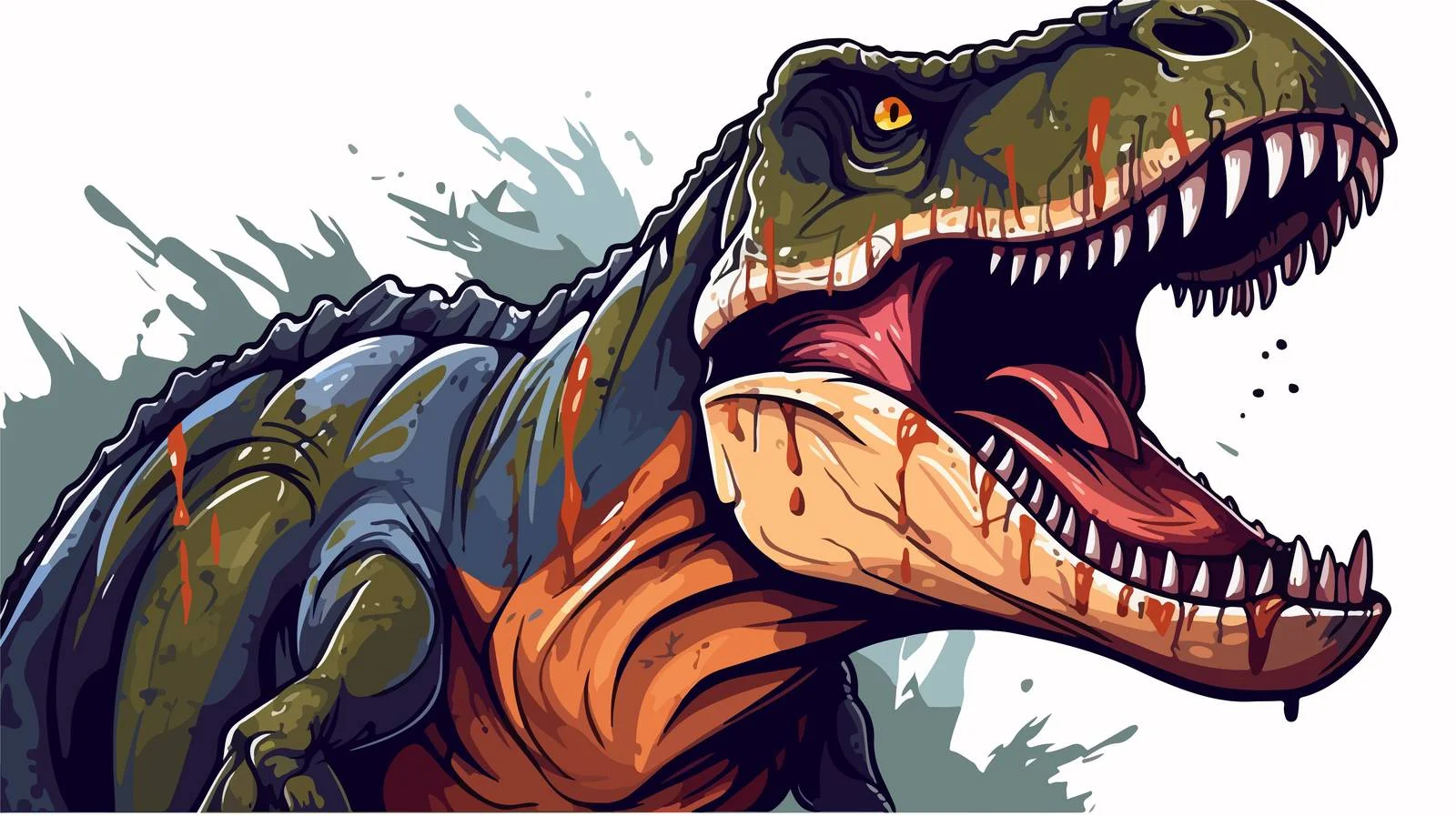 Formidable T-Rex Dinosaur Head — free download from Dotvec