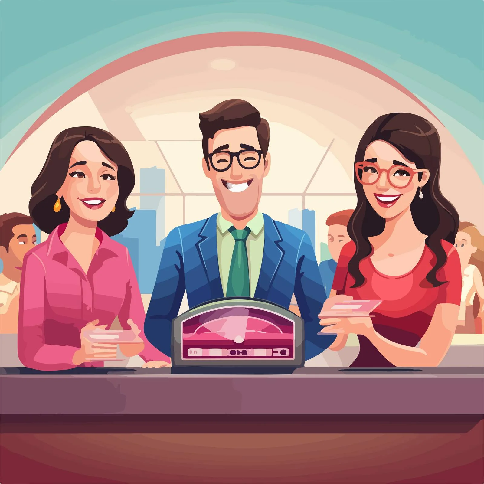 Interactive TV game with three contestants — free download from Dotvec