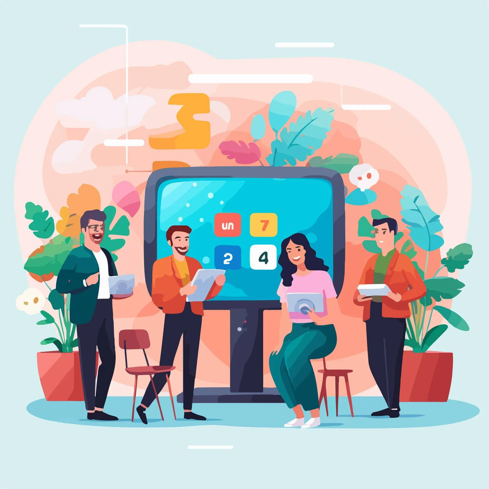 Interactive TV game with multiple contestants — free download from Dotvec