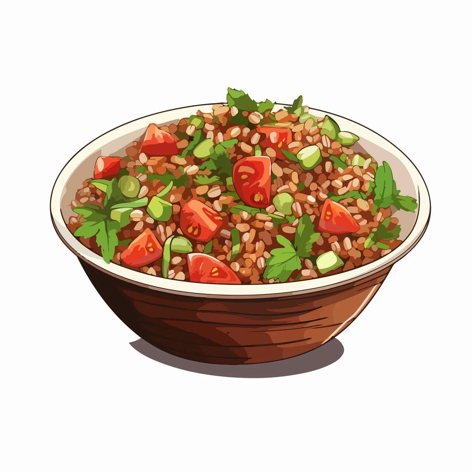 Fresh Tabbouleh Salad in Bowl on White — free download from Dotvec