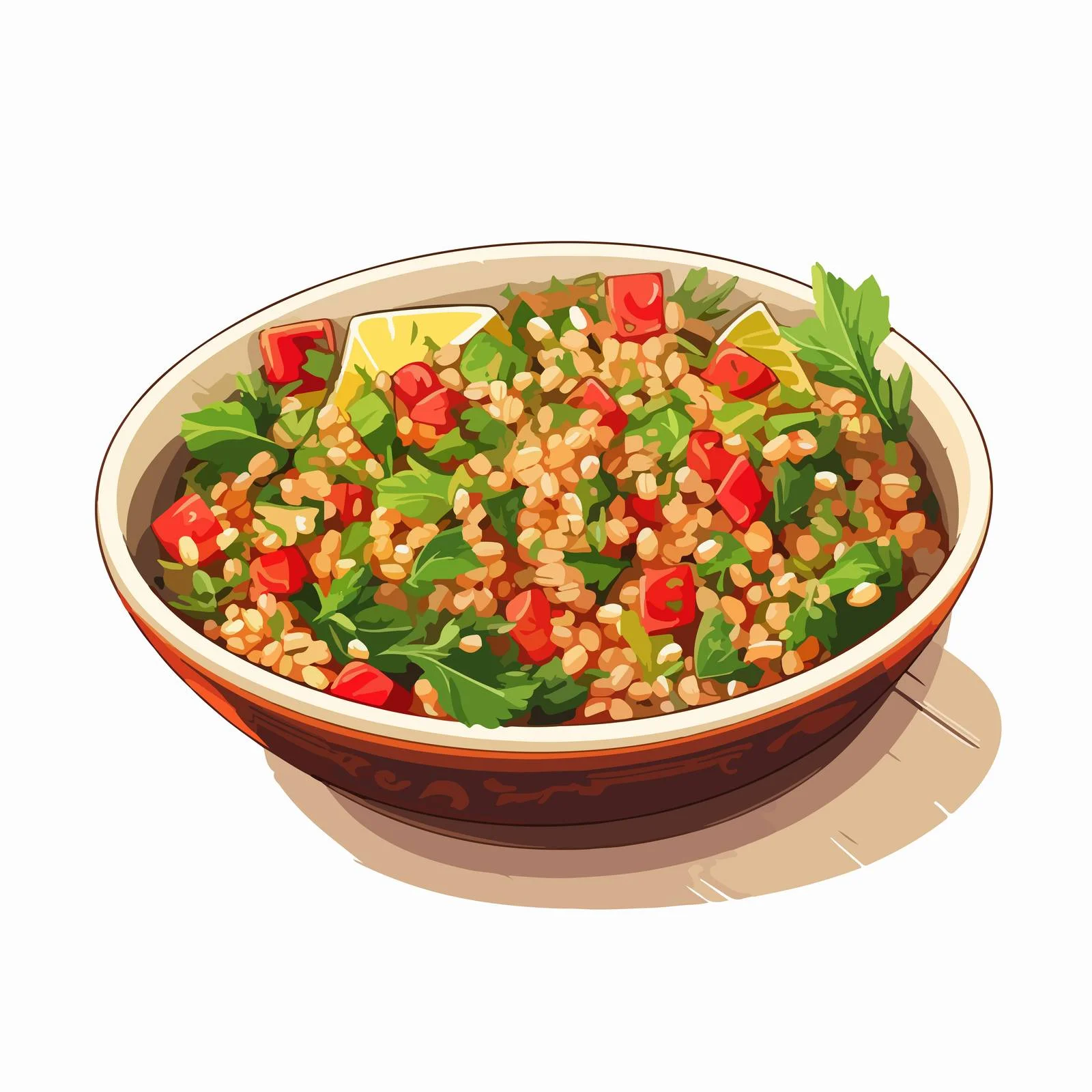 Fresh Tabbouleh Salad in White Bowl — free download from Dotvec