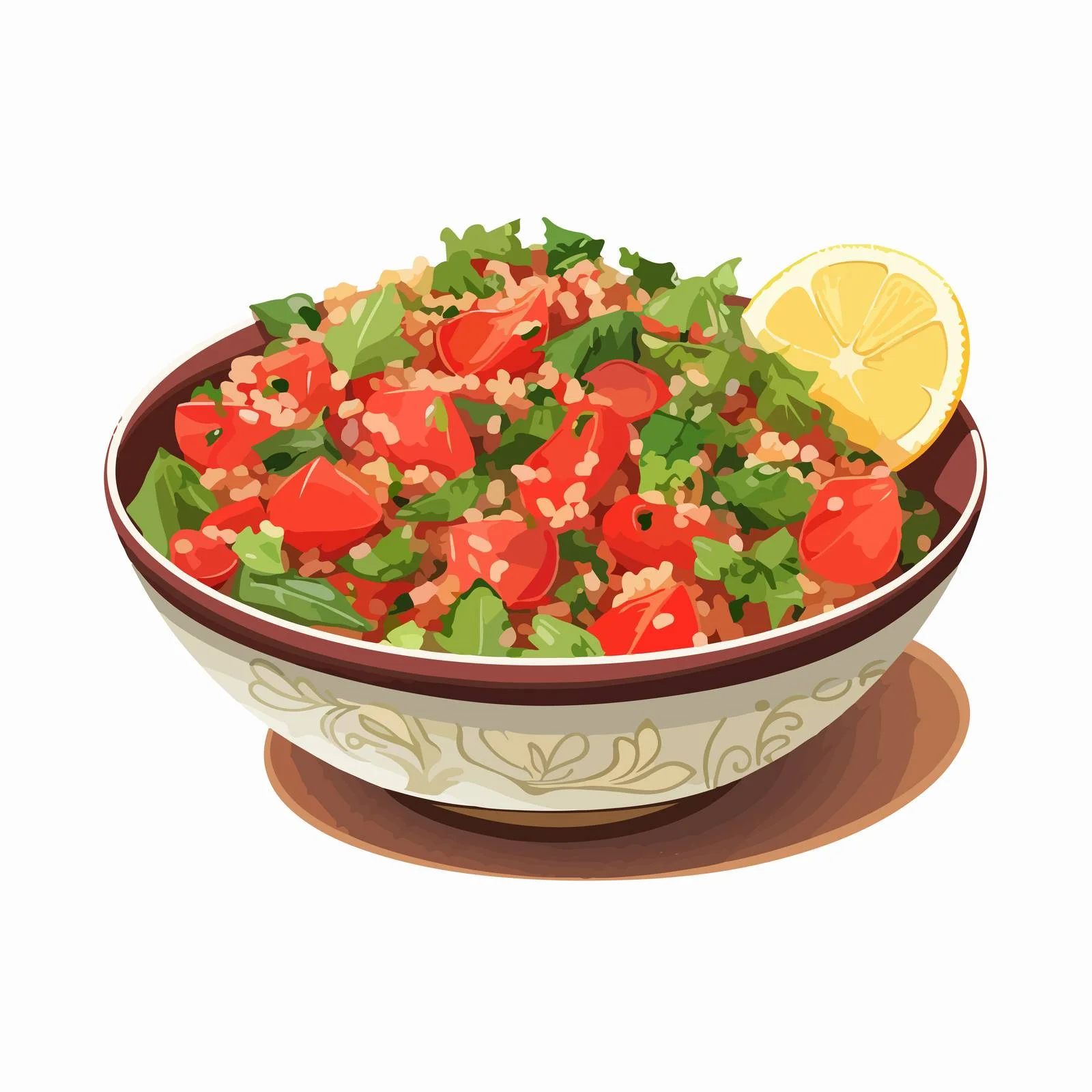 Fresh Tabbouleh Salad in White Bowl — free download from Dotvec