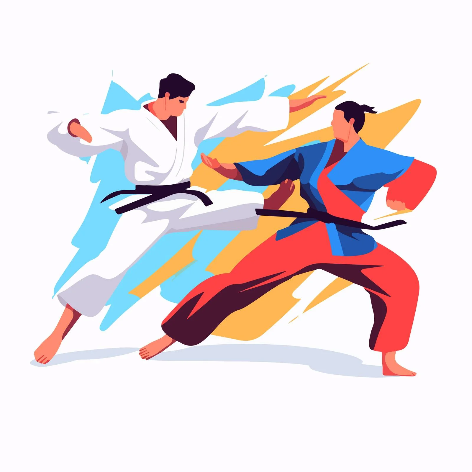 Taekwondo duel: Korean martial art clash — free download from Dotvec