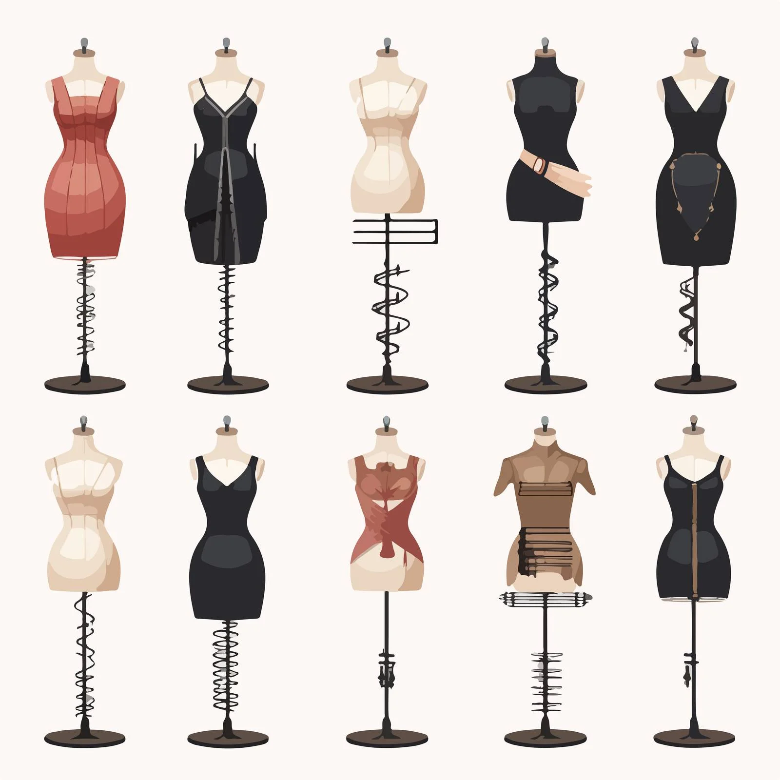 Assorted Tailors' Mannequins for Women's Sewing — free download from Dotvec