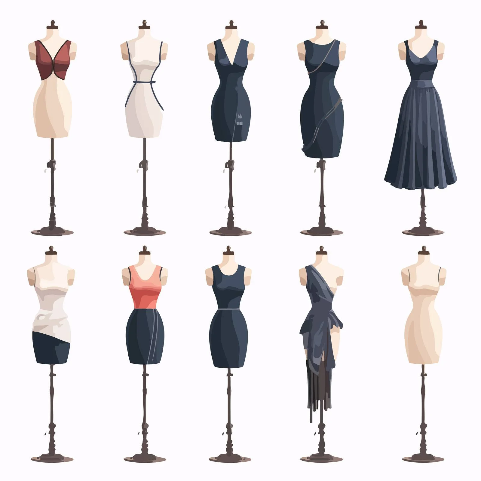 Female Tailoring Form Set for Sewing — free download from Dotvec
