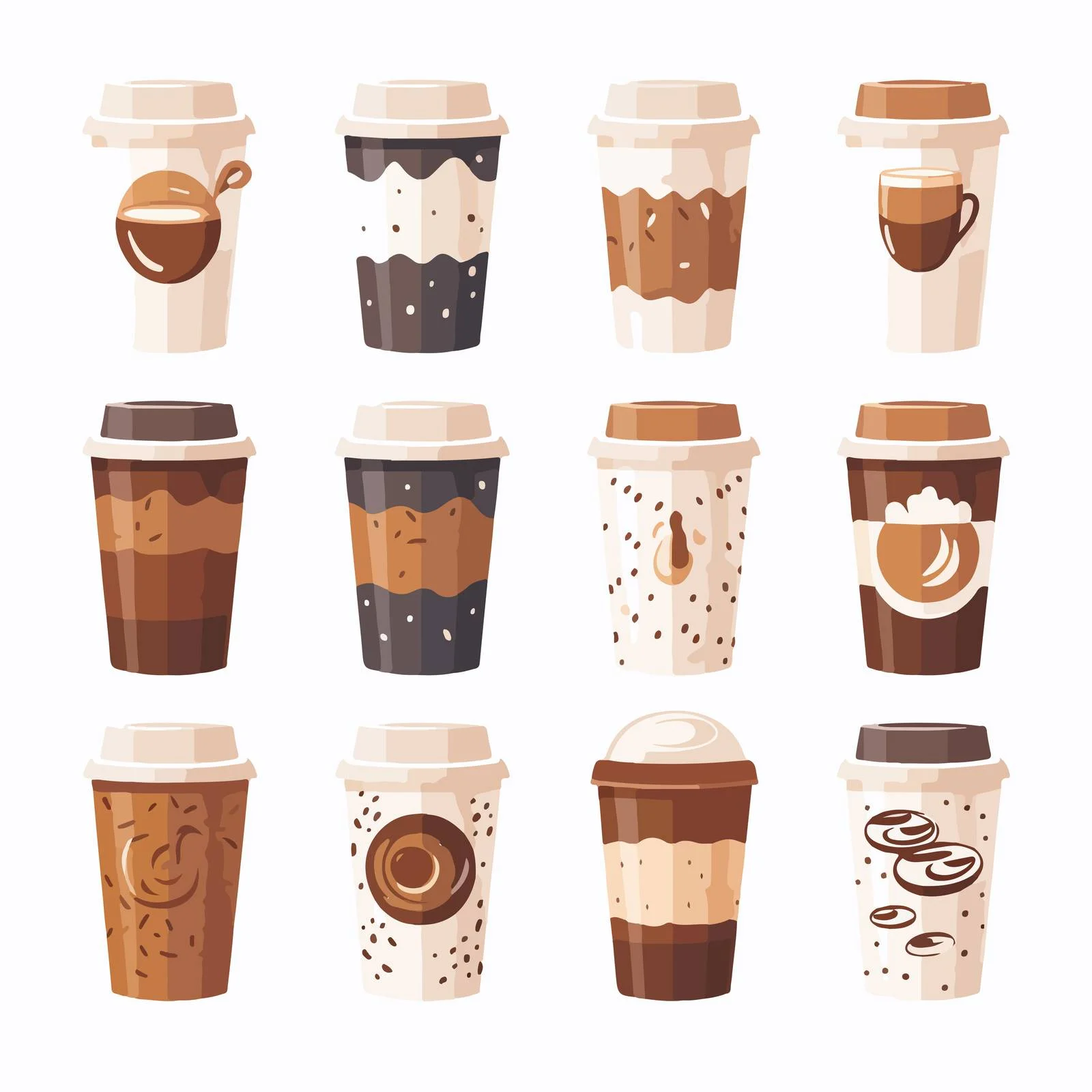 Disposable Takeaway Coffee Cups with Hot Drink — free download from Dotvec