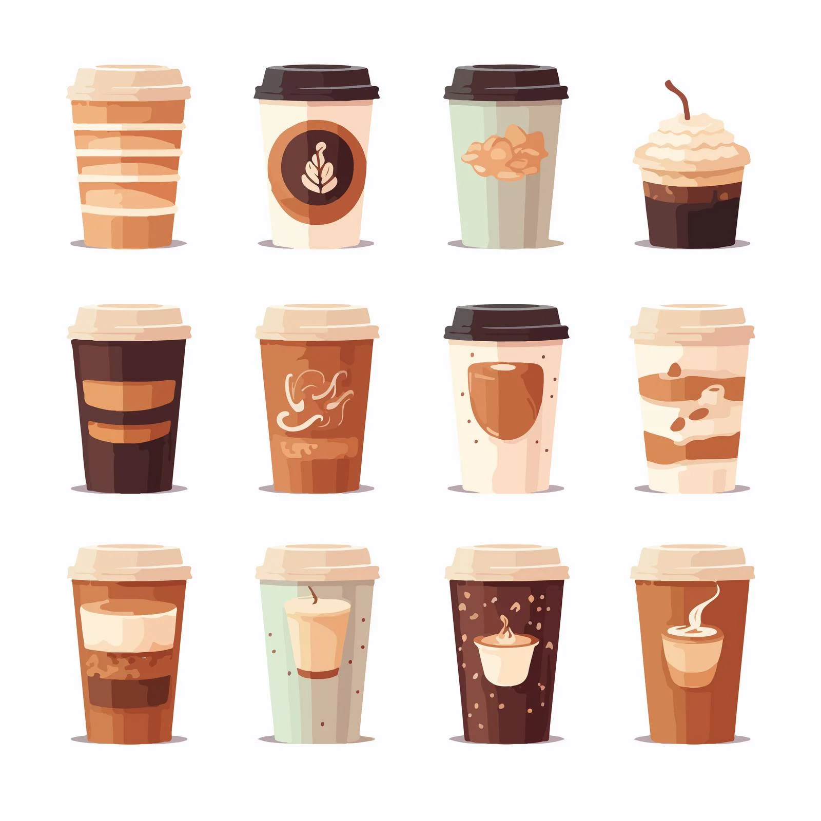 Disposable Takeaway Coffee Cups Concept — free download from Dotvec