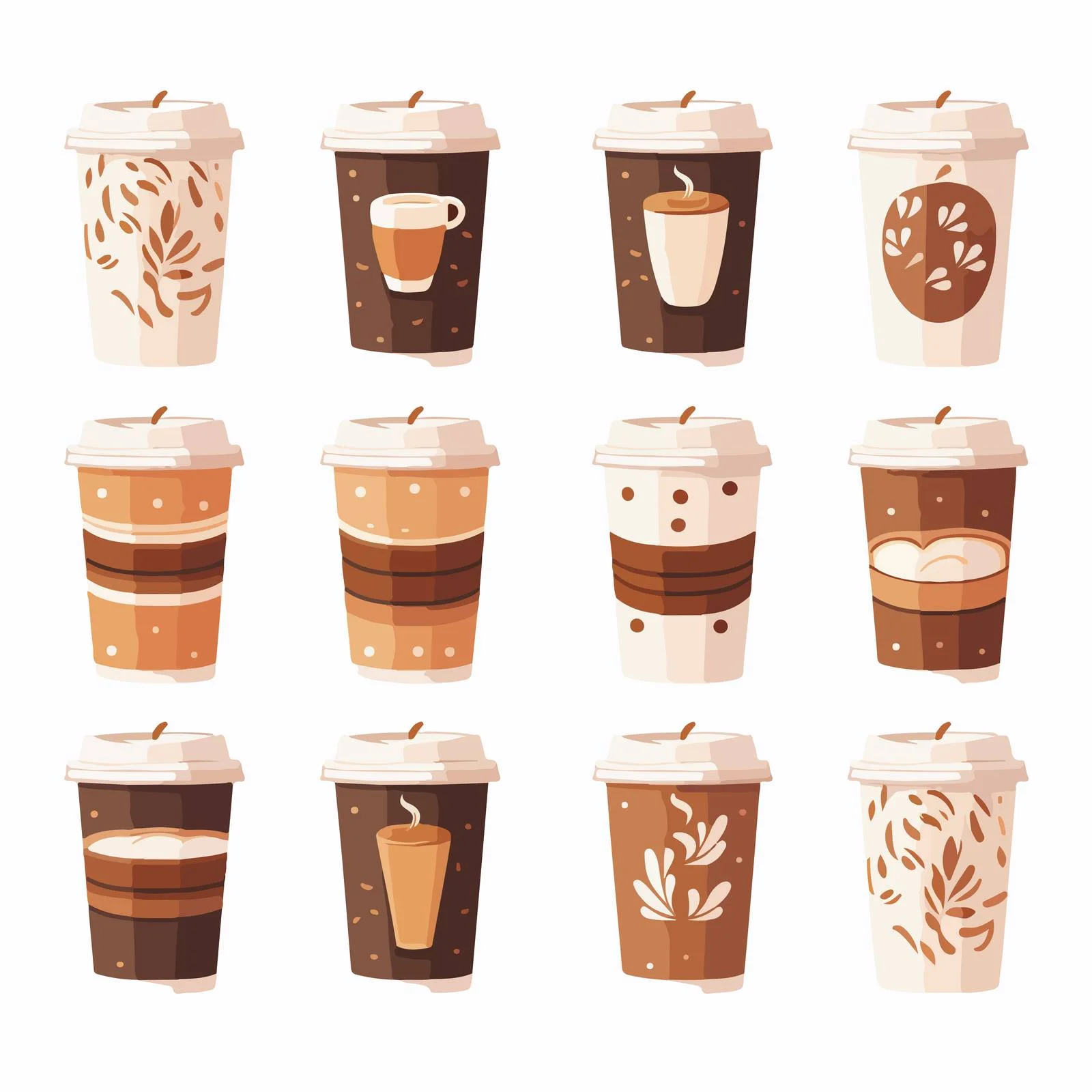 Disposable Takeaway Coffee Cups with Hot Drink — free download from Dotvec
