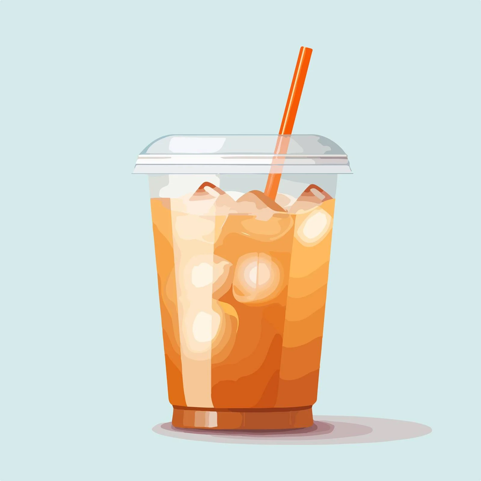 Disposable plastic cup with straw and dome lid — free download from Dotvec