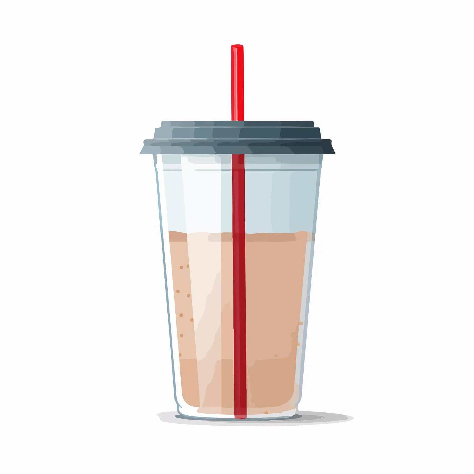 Disposable cup with dome lid and straw — free download from Dotvec
