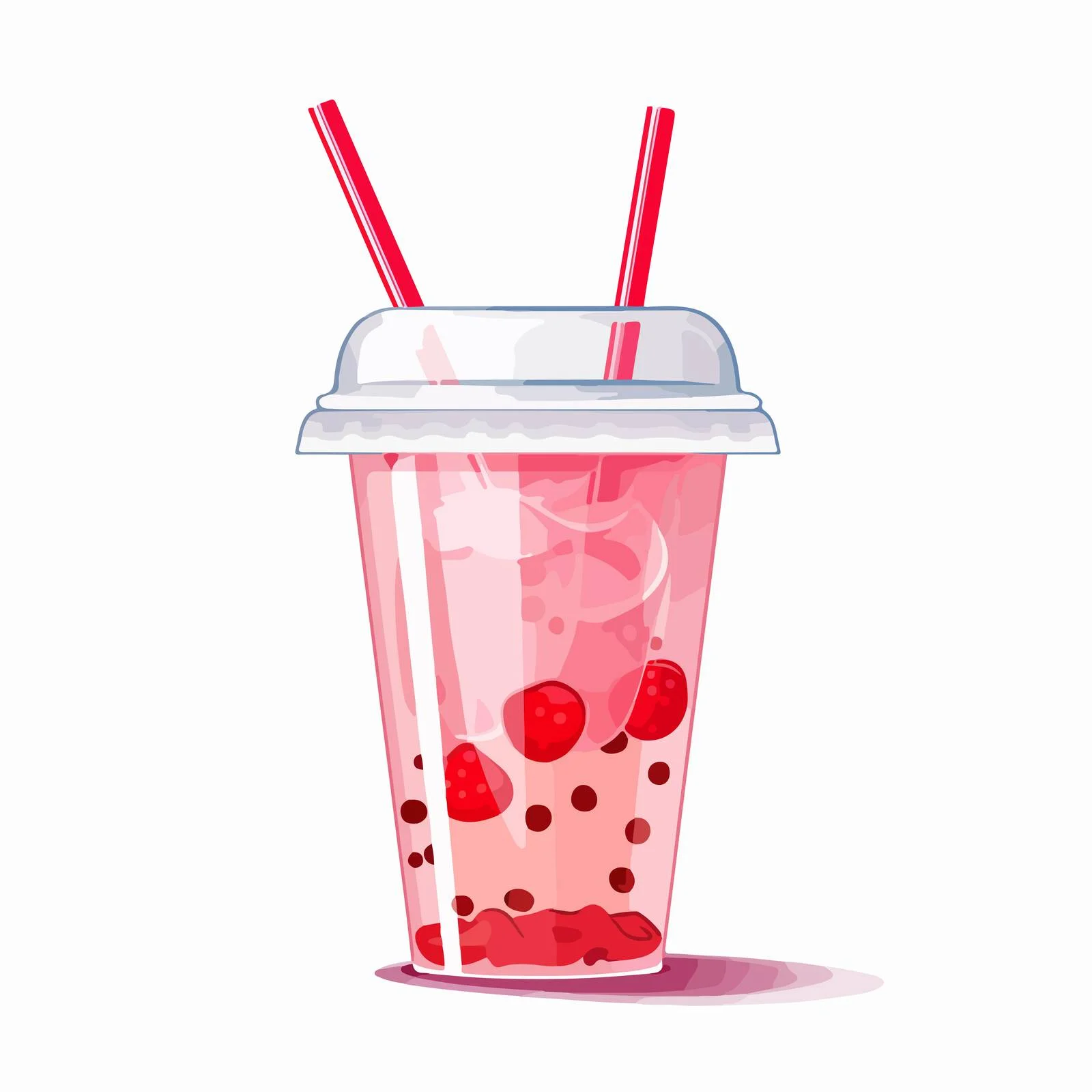 Portable plastic cup with straw under lid — free download from Dotvec