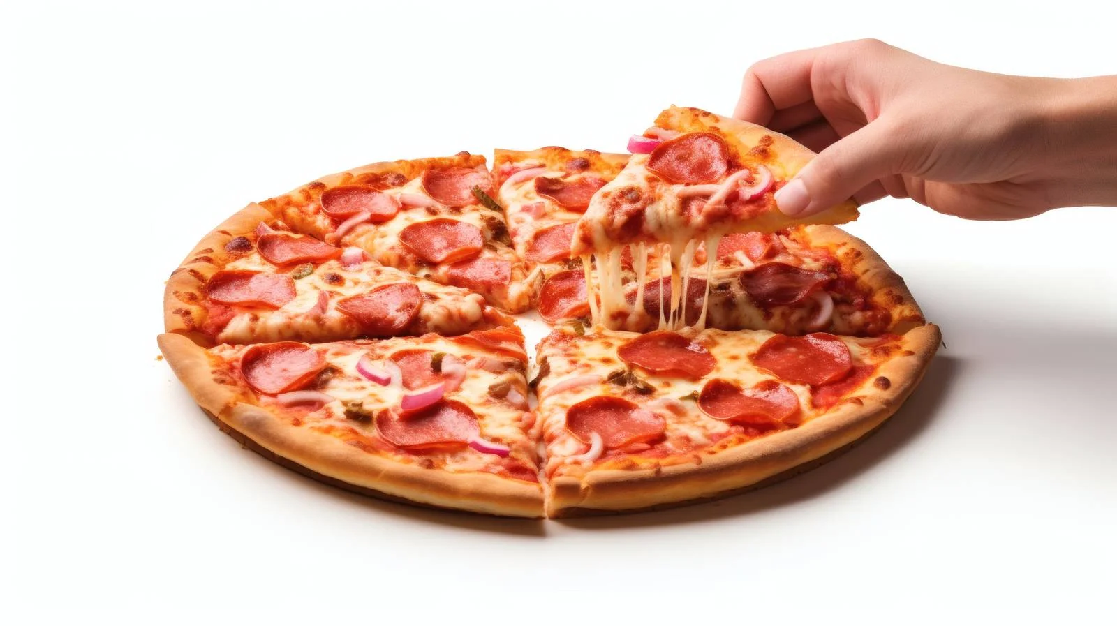 Savoring Italian Pizza Slices on White Background — free download from Dotvec