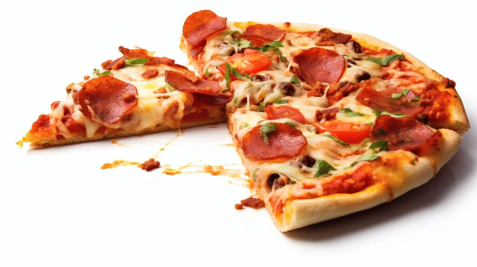 Authentic Italian Pizza Slices on White — free download from Dotvec