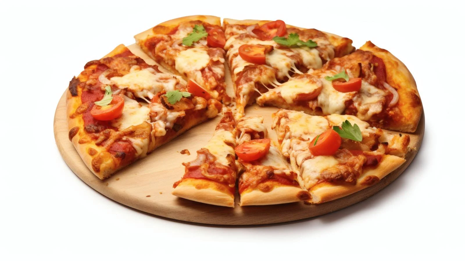 Savoring Italian Pizza Slices on White Background — free download from Dotvec