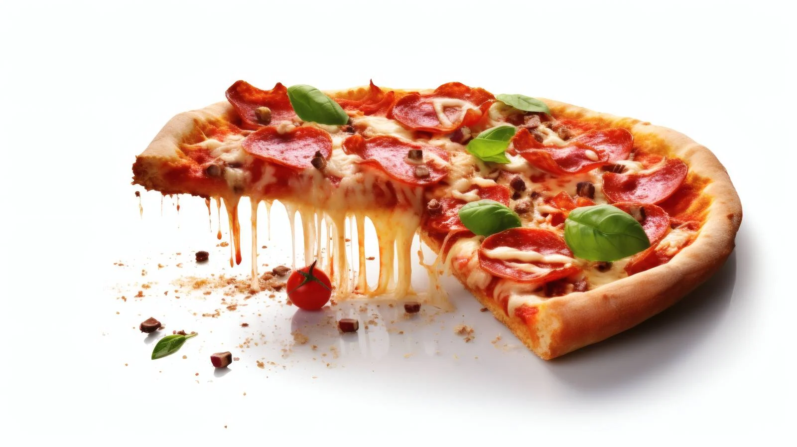 Savoring Italian Pizza on White Background — free download from Dotvec