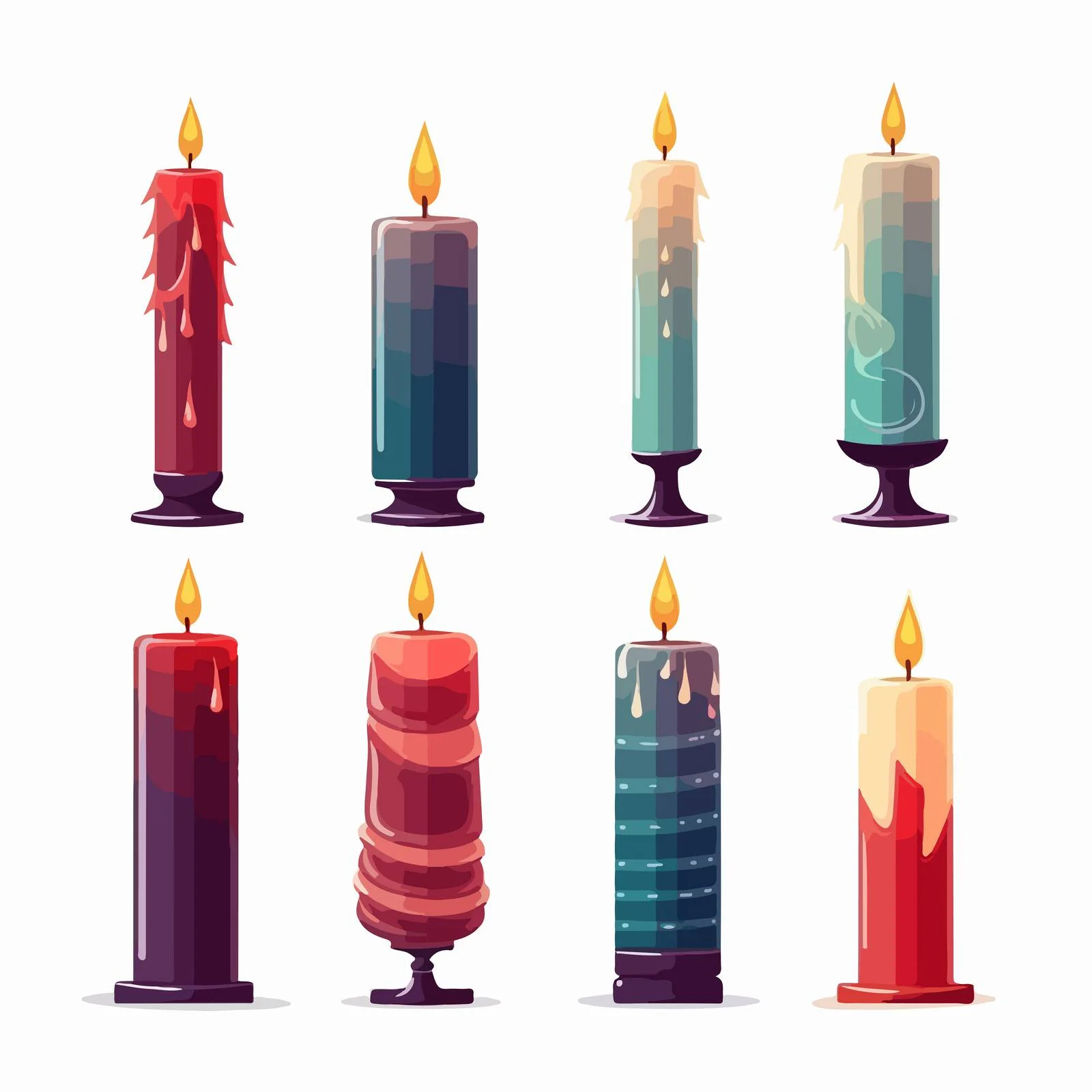 Elegant tall cylinder candles on candlesticks — free download from Dotvec