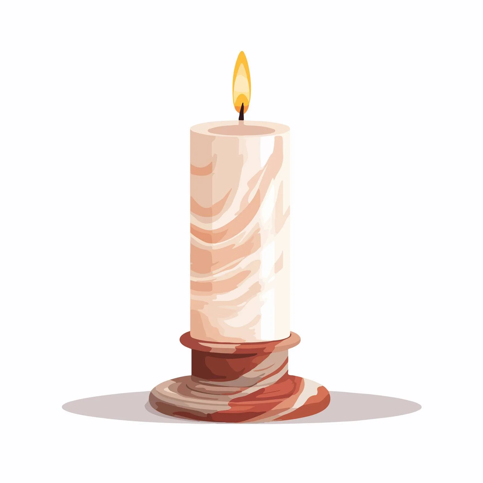 Elegant Stone Candlestick Holder with Tall Wax Candle — free download from Dotvec