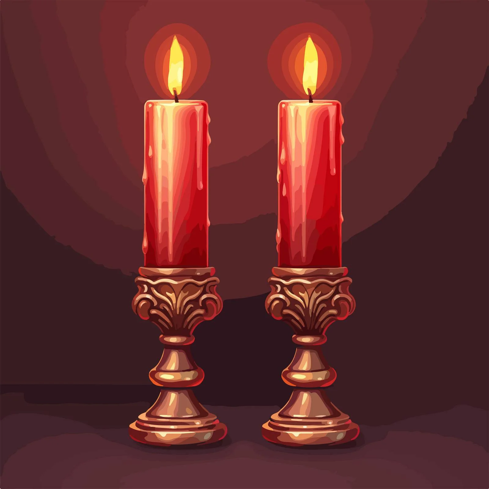 Elegant candlestick with tall wax pillars — free download from Dotvec
