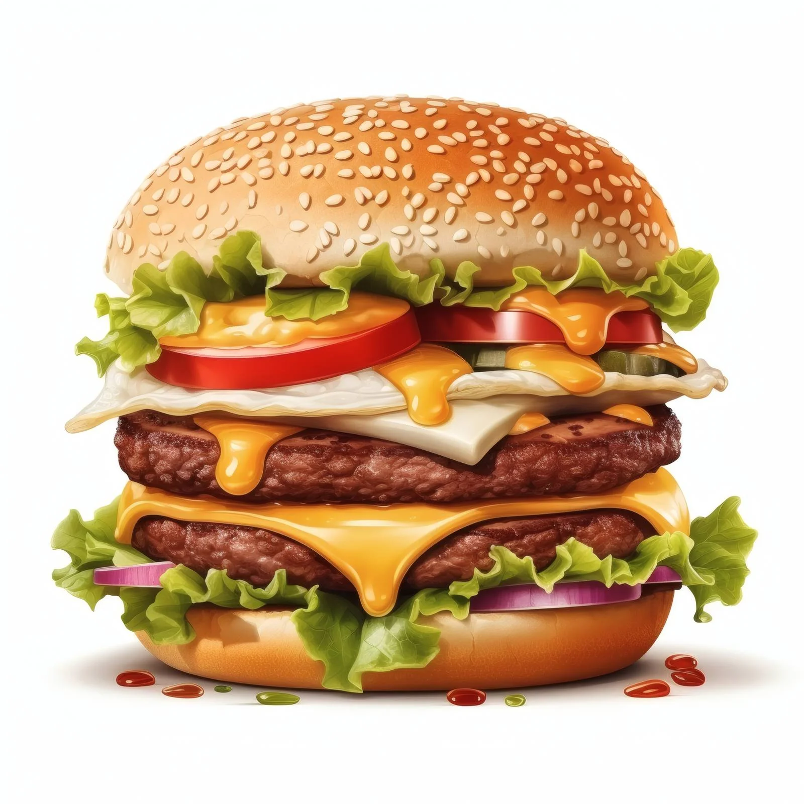 Delicious Hamburger with Various Ingredients Isolated — free download from Dotvec