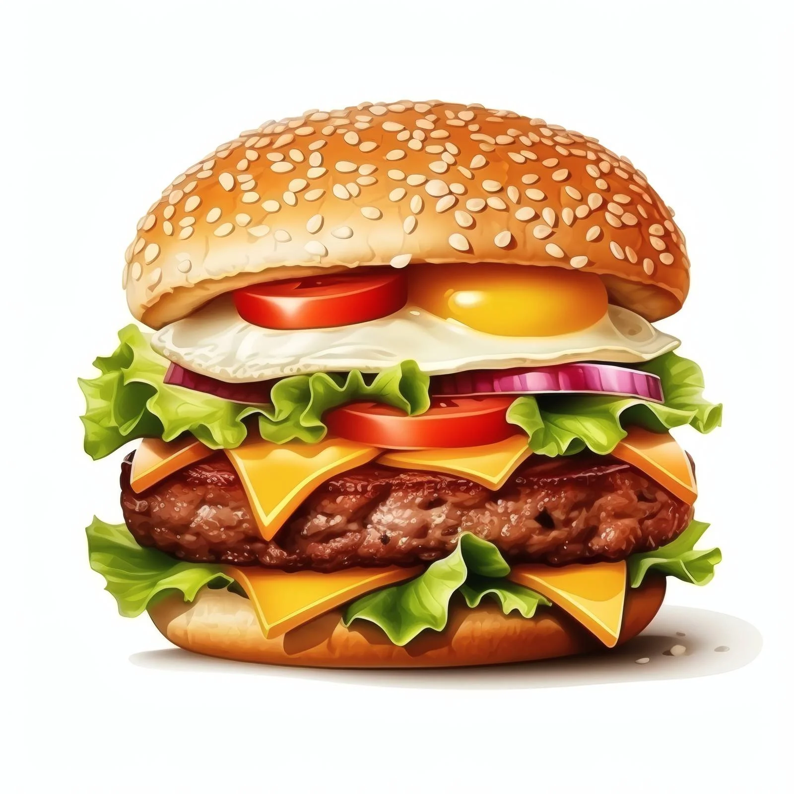 Delicious Stacked Hamburger Layers Isolated — free download from Dotvec