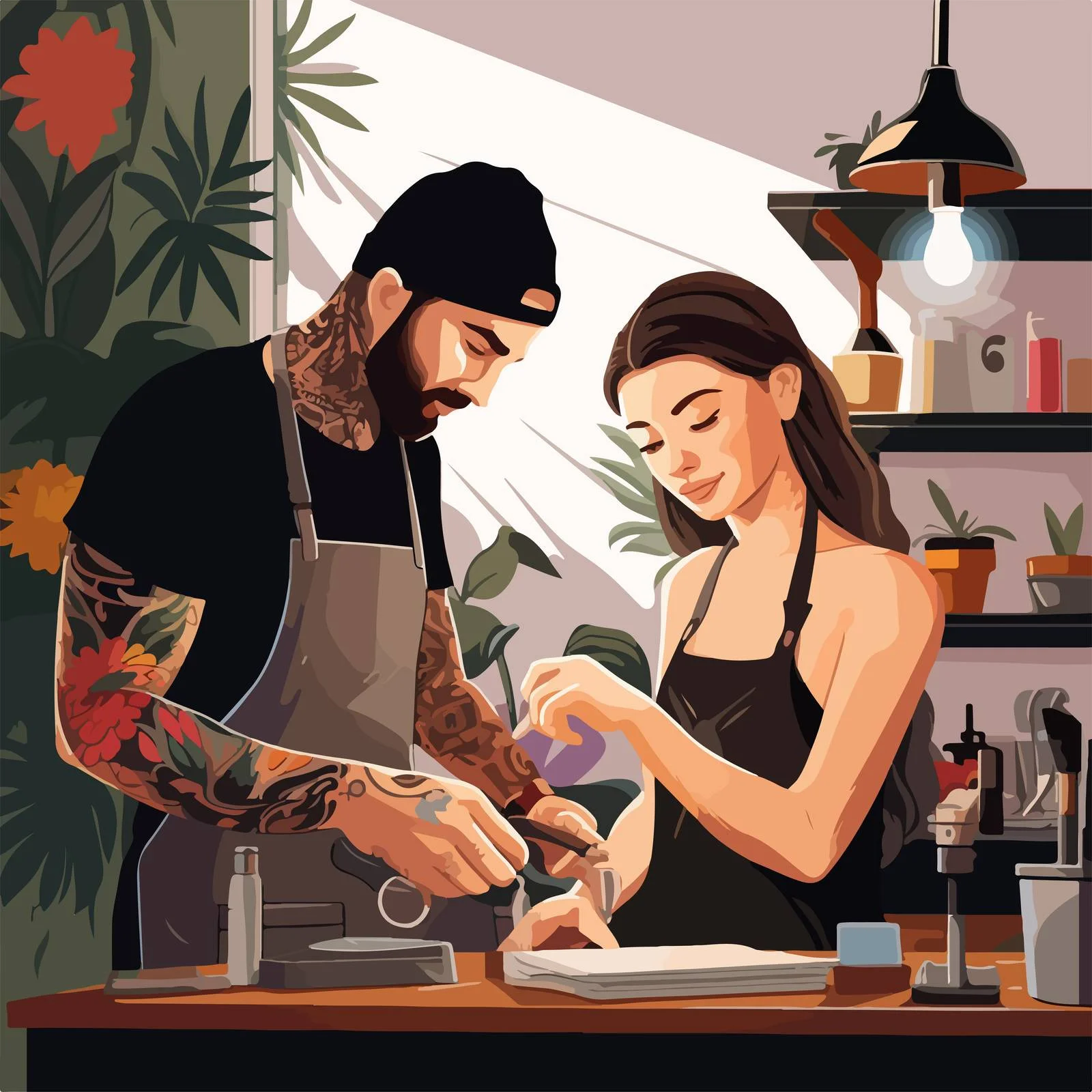Skilled Tattoo Artist in Action — free download from Dotvec