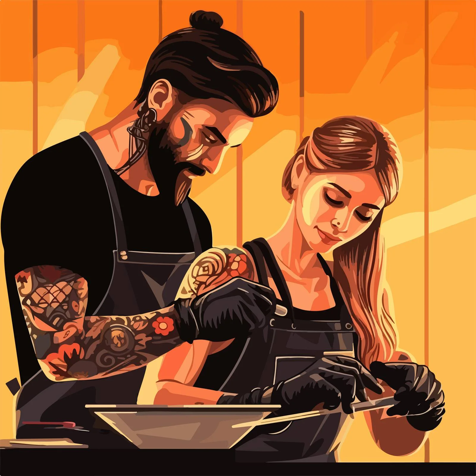 Skilled Tattoo Artist Creating Masterpiece Ink — free download from Dotvec