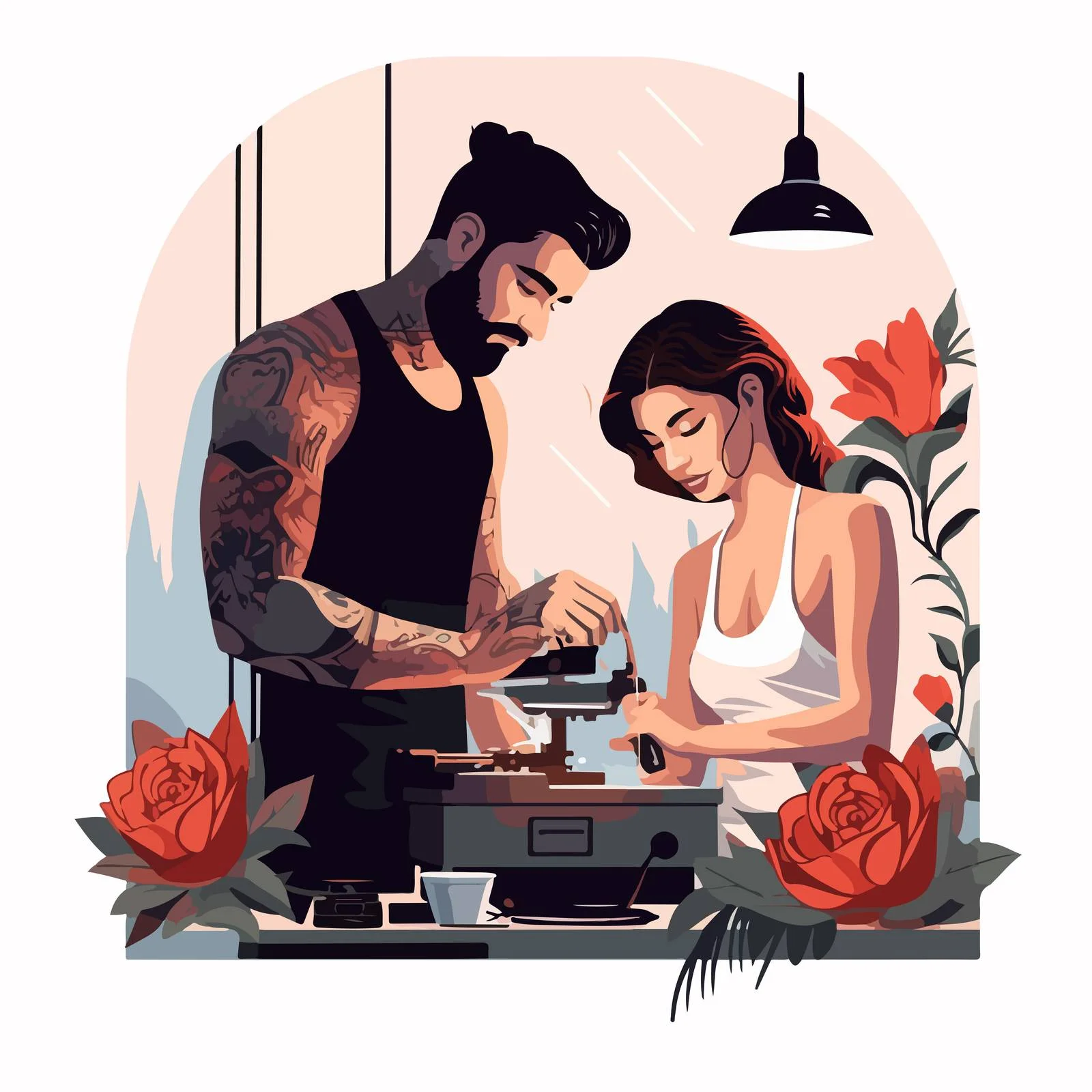 Skilled Tattoo Artist Creating Intricate Design — free download from Dotvec