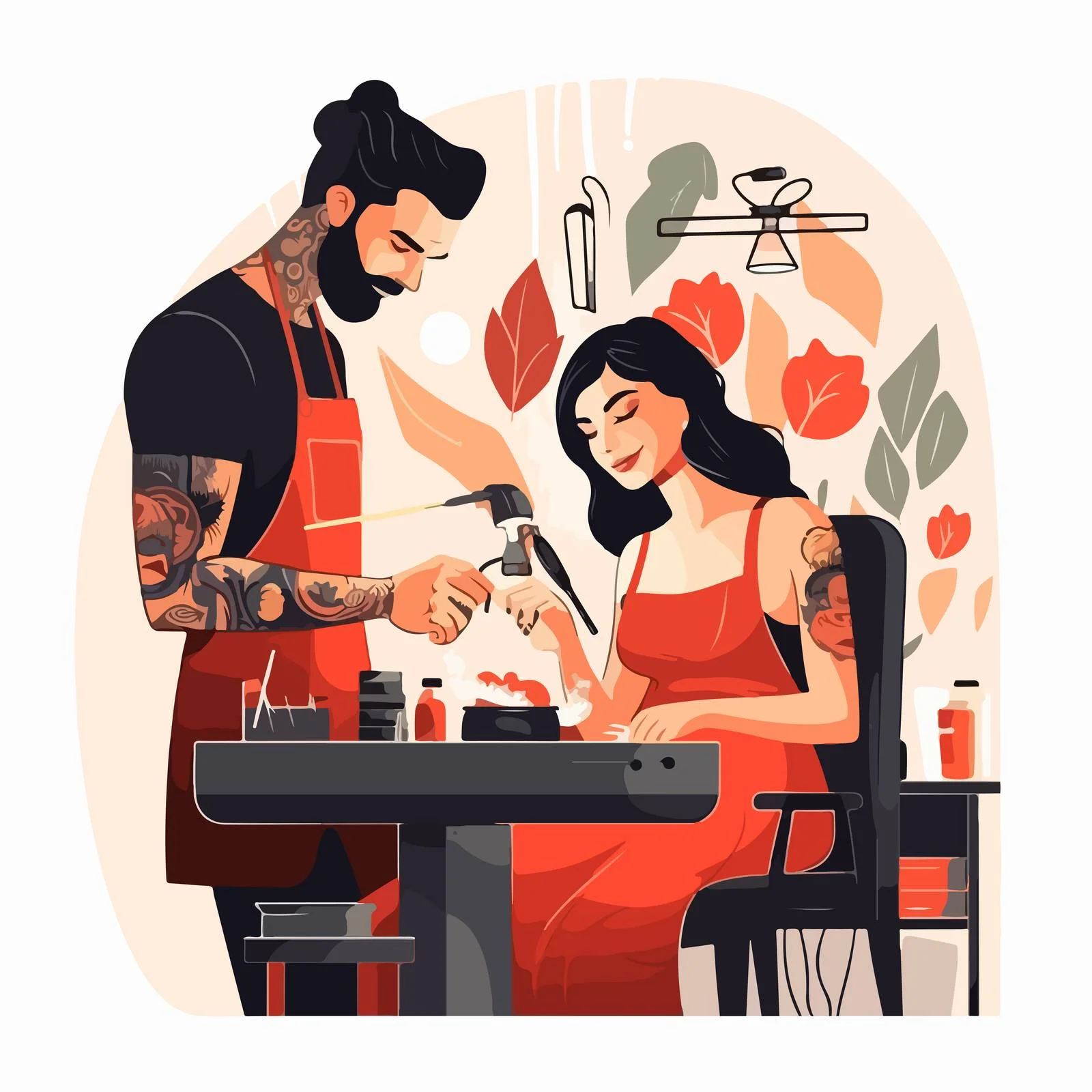 Skilled Tattoo Artist Performing Intricate Design — free download from Dotvec