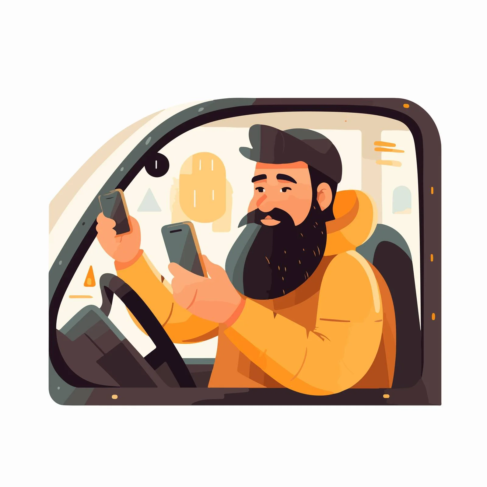 Passenger and Taxi Driver in Front Seat — free download from Dotvec