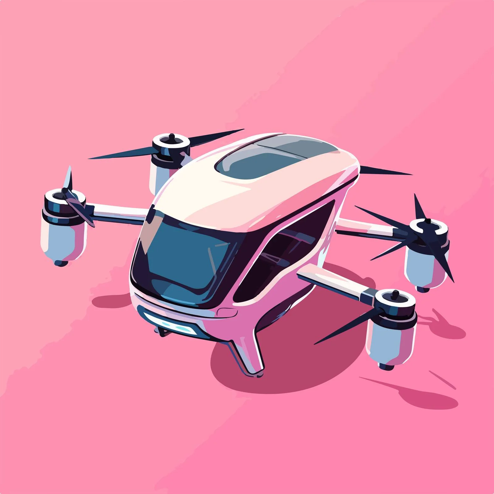 Futuristic Passenger Drone in Flight — free download from Dotvec