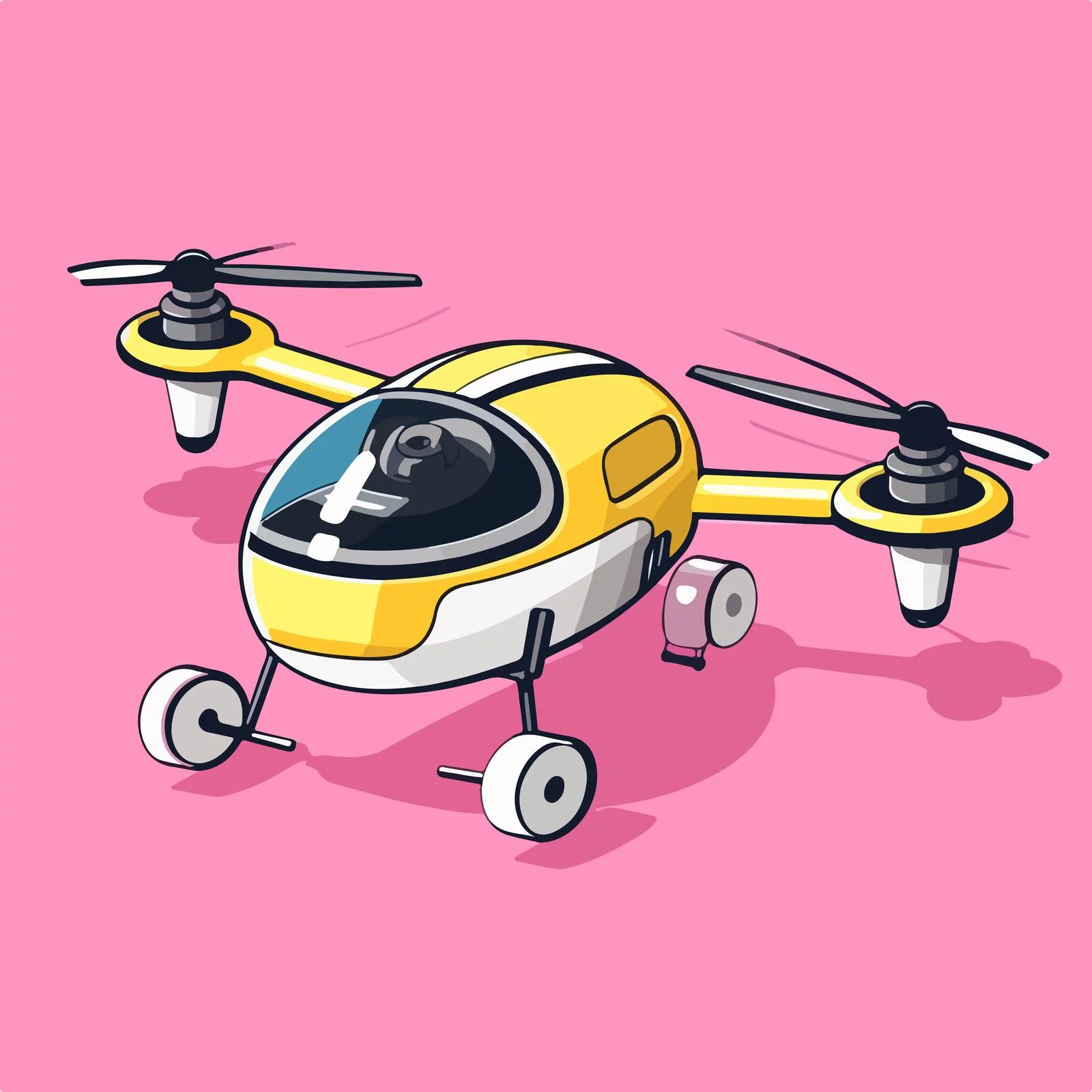 Futuristic Flying Taxi Quadcopter Concept — free download from Dotvec
