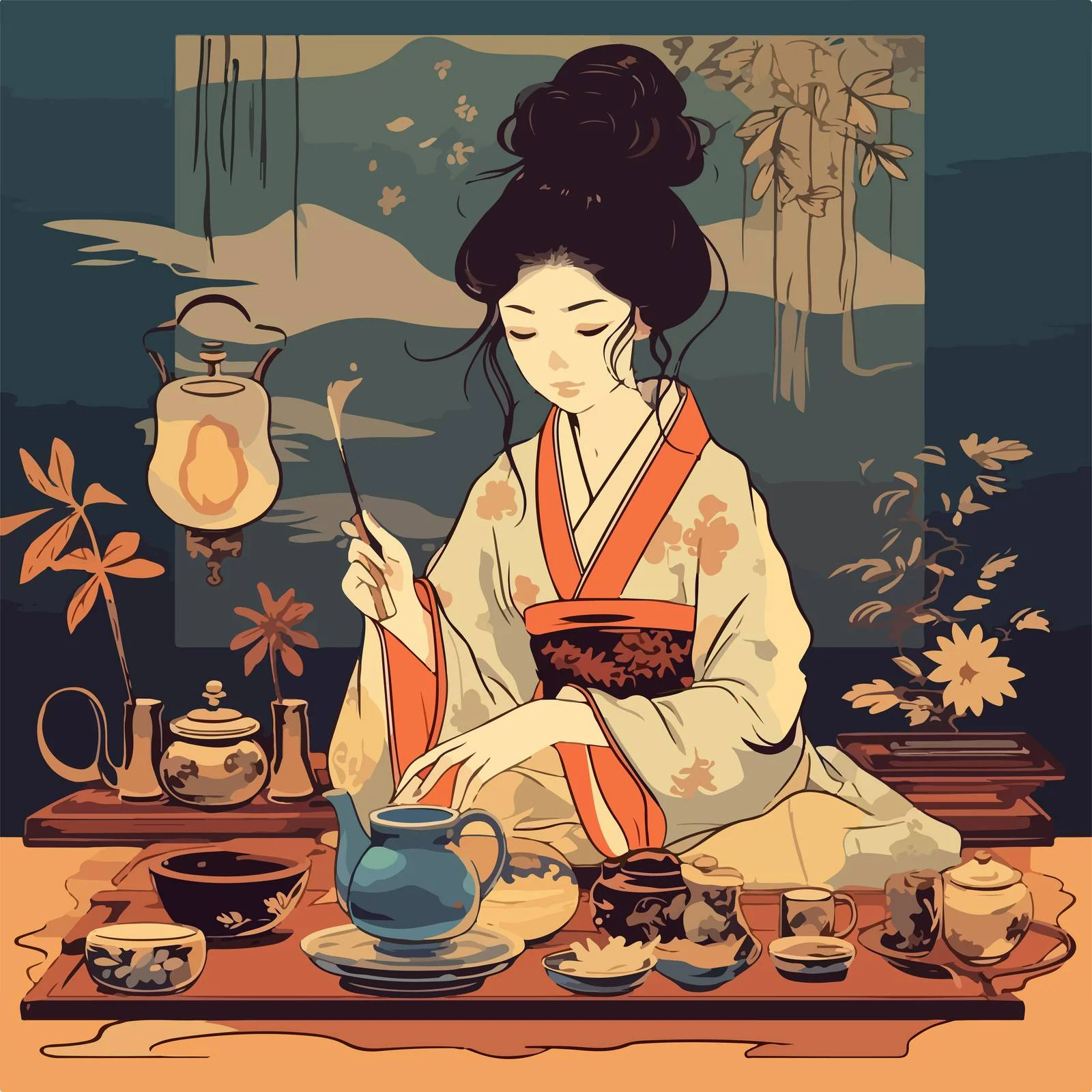 Traditional Tea Ceremony with Cultural Elements — free download from Dotvec