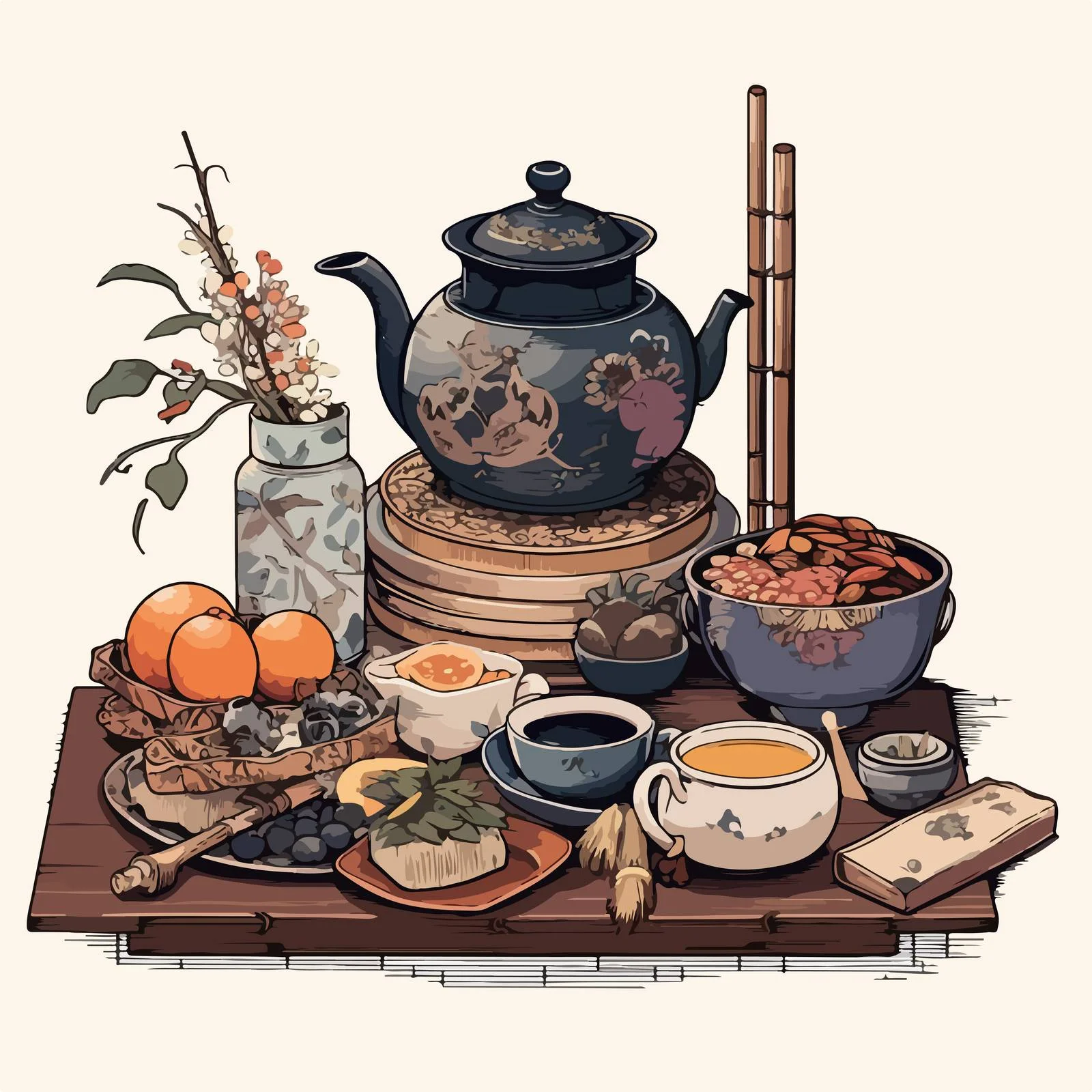 Elegant Tea Ceremony with Traditional Decor — free download from Dotvec