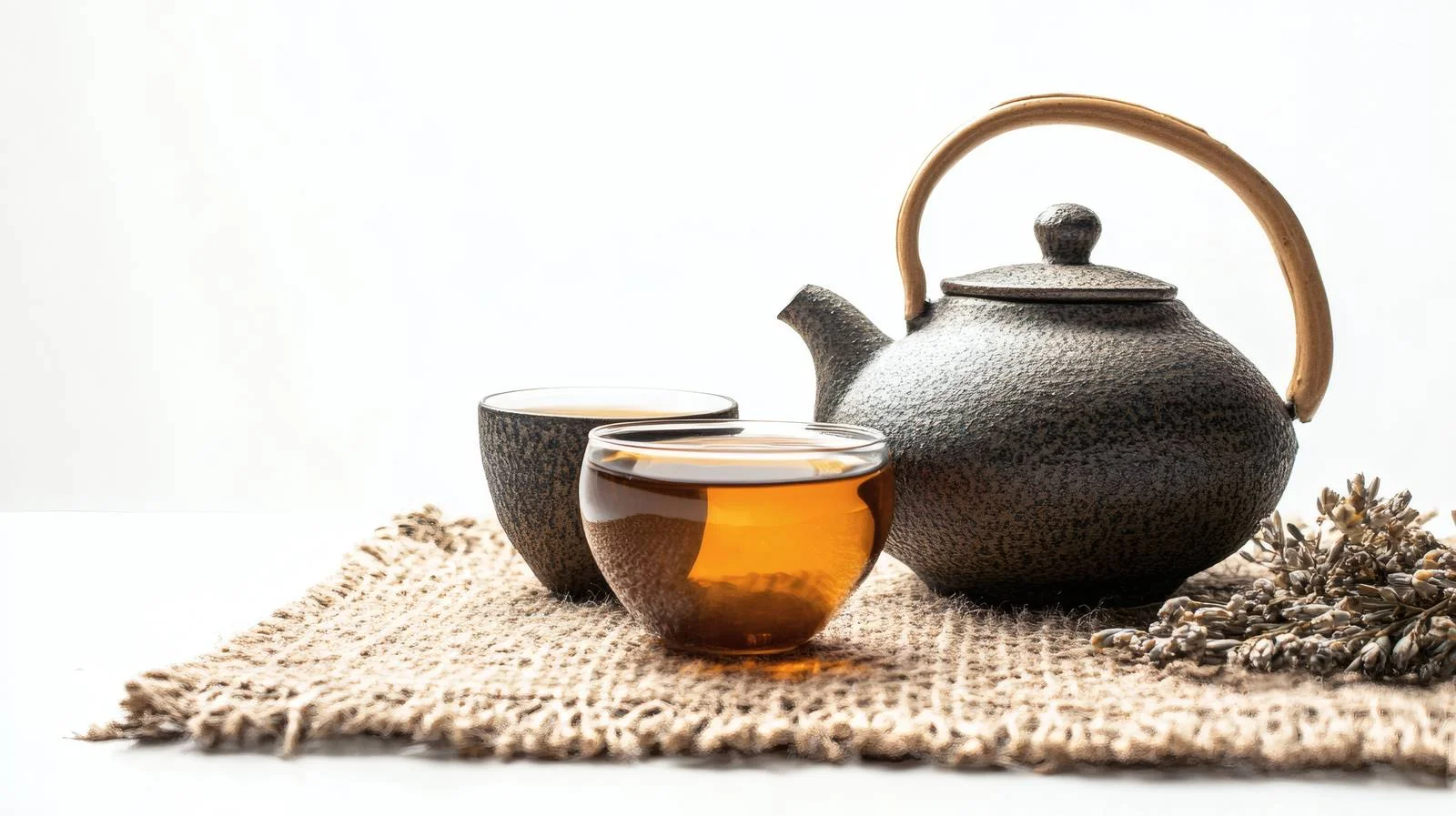 Elegant Teapot and Tea Cups on White — free download from Dotvec