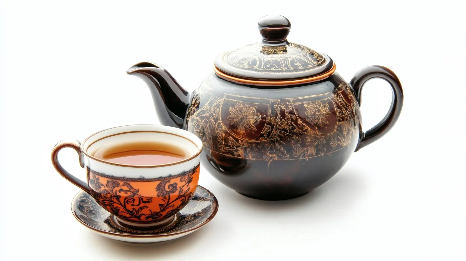 Classic Tea Set on White Background — free download from Dotvec