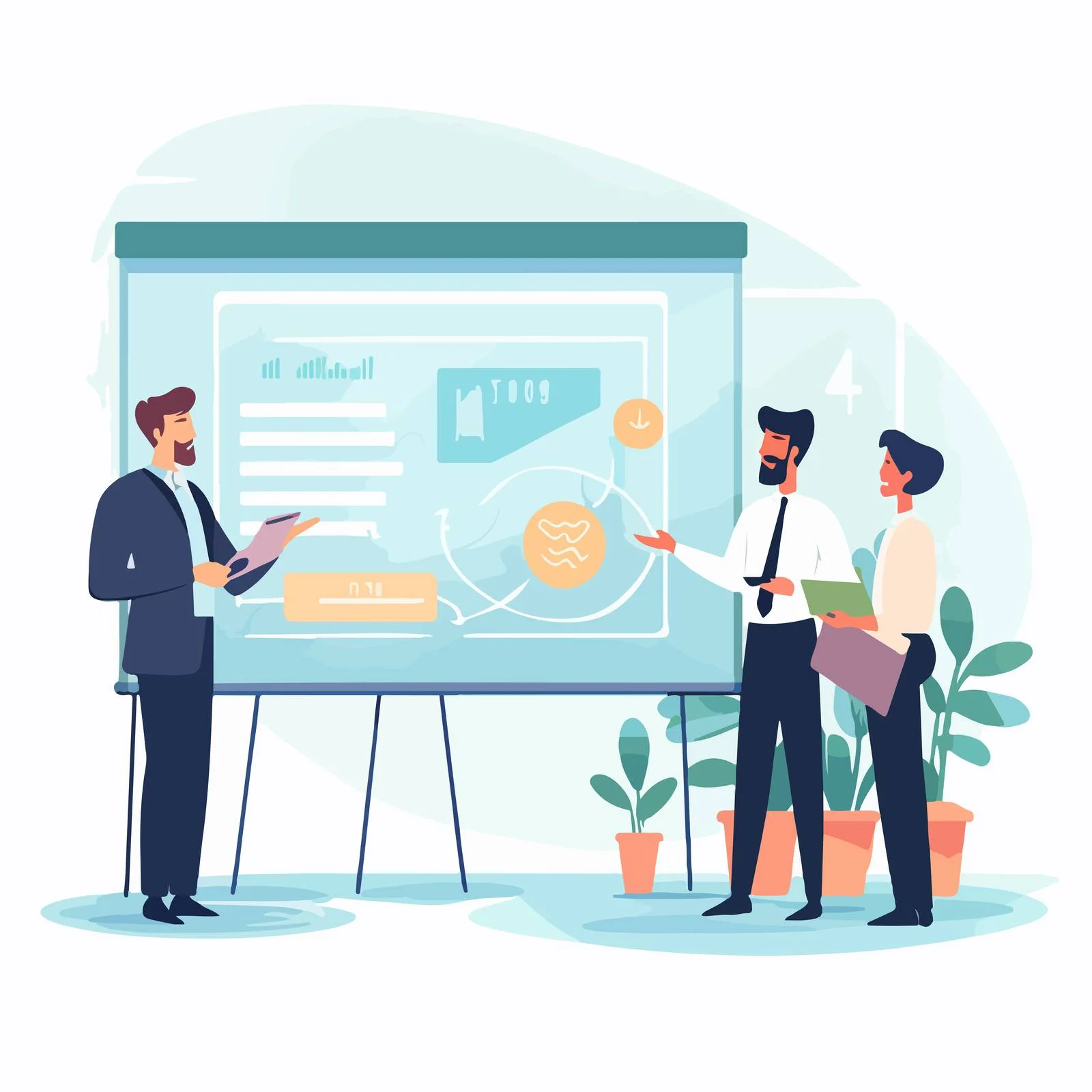 Educator and student presenting conference material — free download from Dotvec