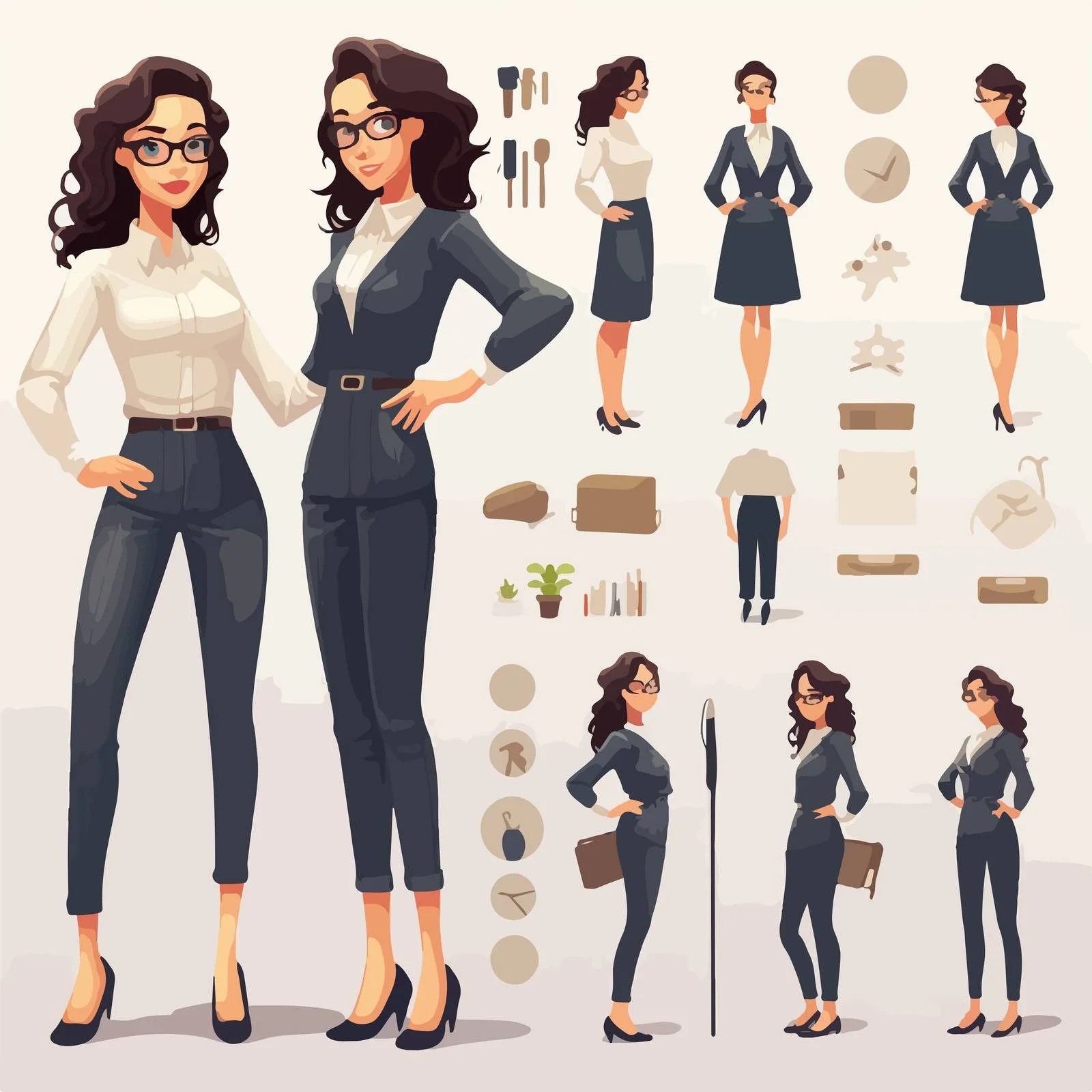Educational Instructor Builder: Female Lecturer Design — free download from Dotvec