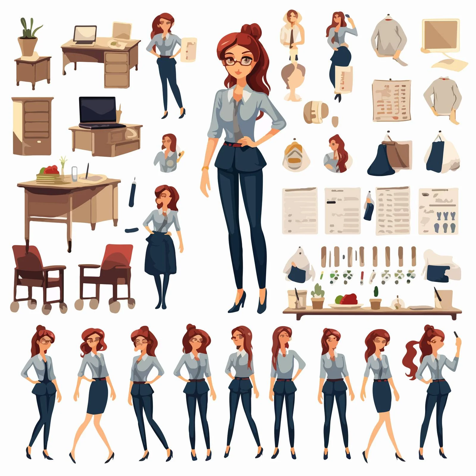 Female Lecturer Character Creation Constructor — free download from Dotvec