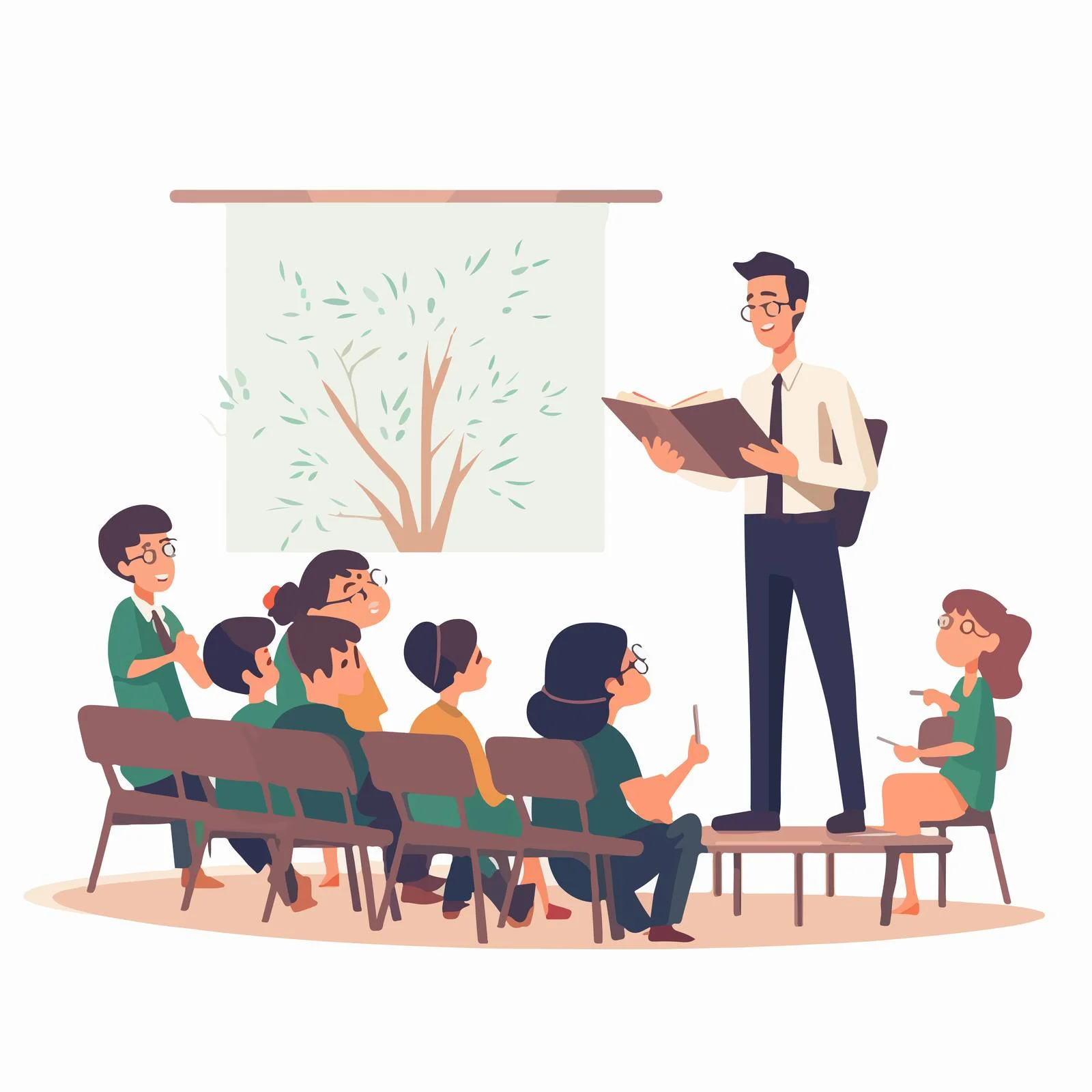 Educator Showing Book While Teaching Concept — free download from Dotvec