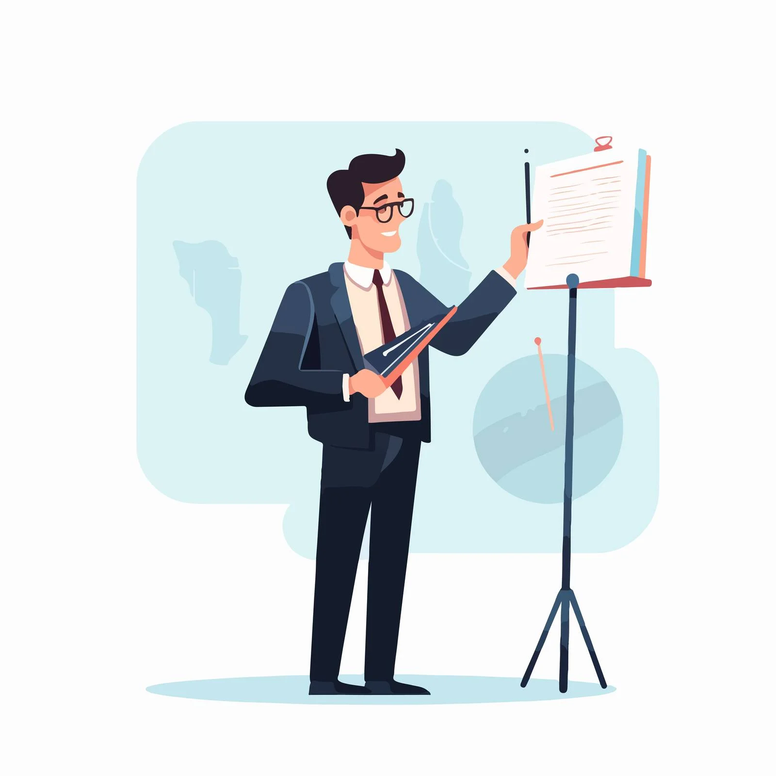 Educator Demonstrating Book Content with Pointer — free download from Dotvec