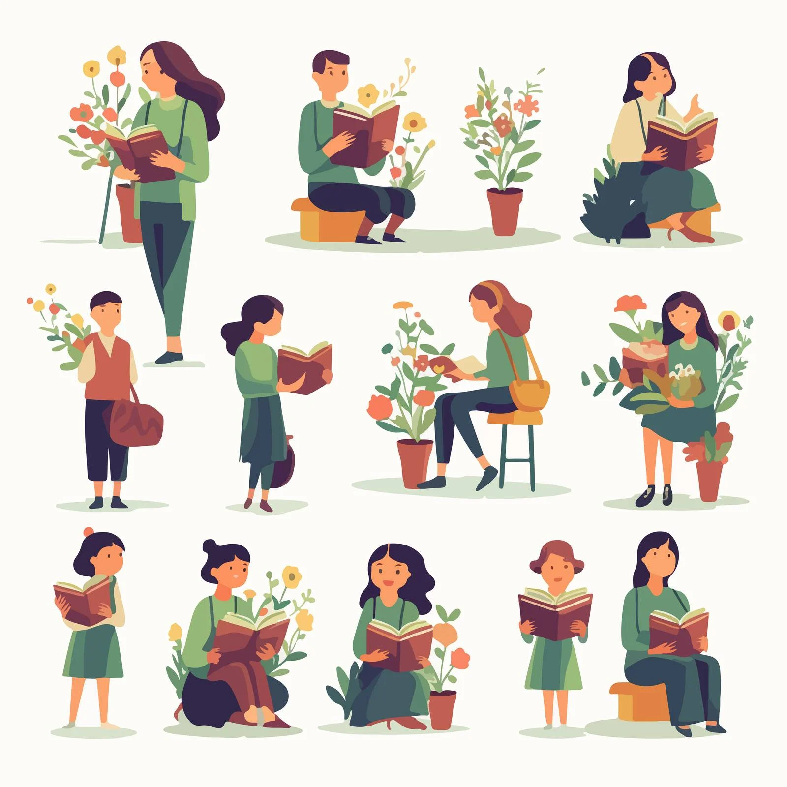 Diverse Teachers and Children Group Outdoors — free download from Dotvec