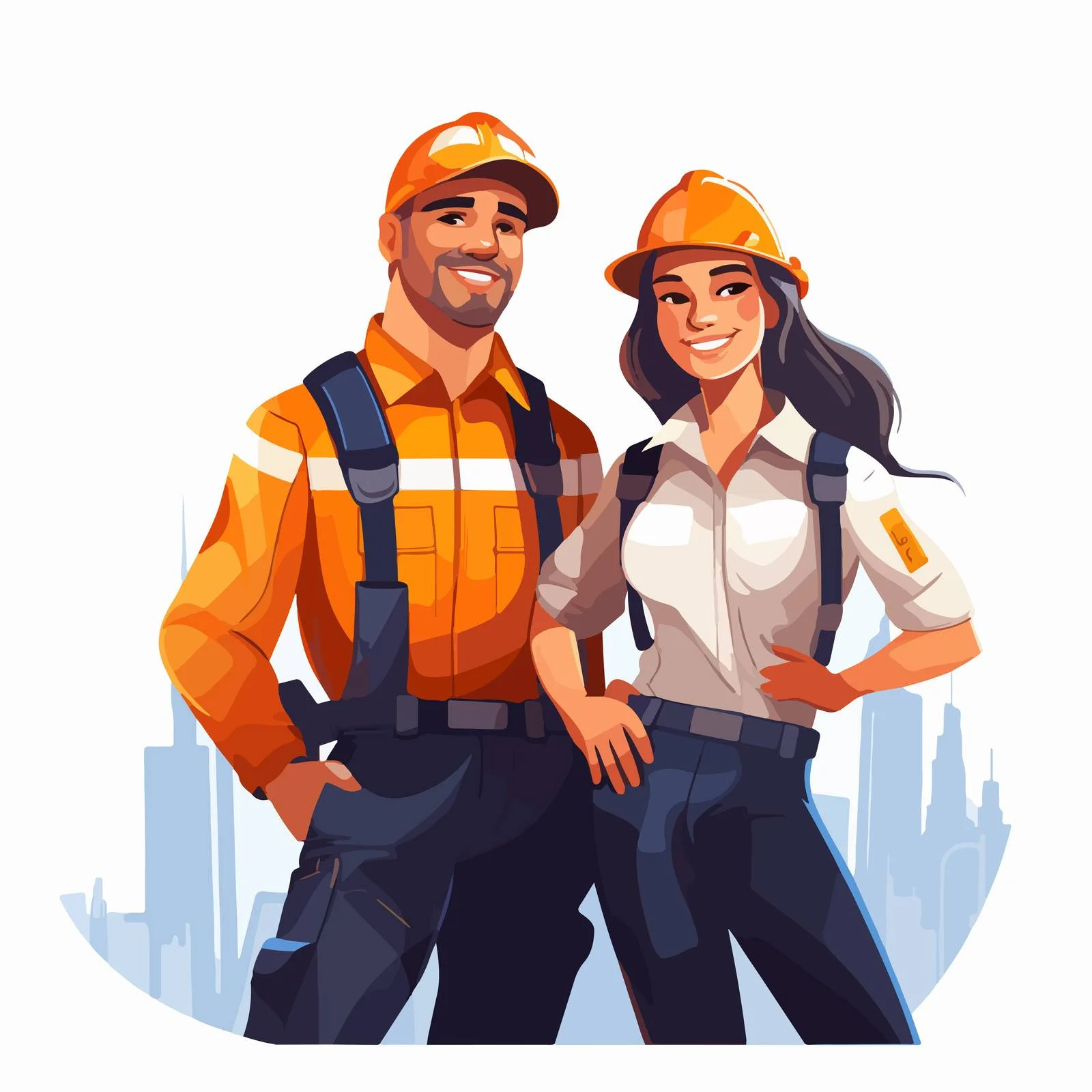 Professional Construction Crew Standing Together — free download from Dotvec